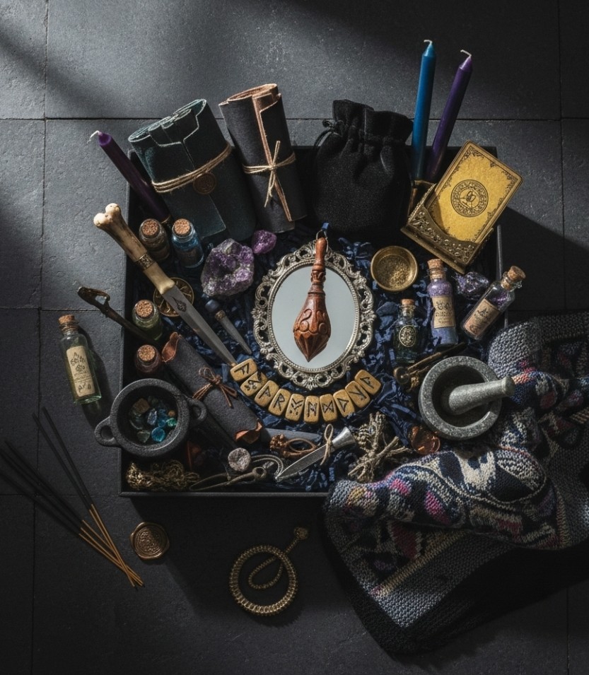 Starter Witch Box Pagan Wicca Altar Kit Surprise 10 Item Baby Witch READ LISTING