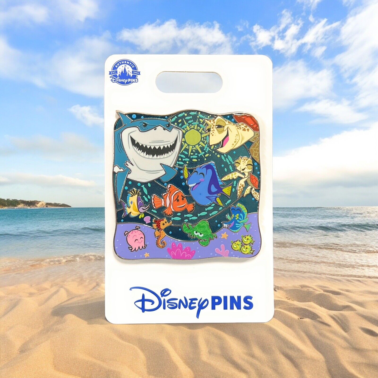 Disney Parks Finding Nemo Family Cluster Cast Trading Pin Dory Crush Bruce - NEW