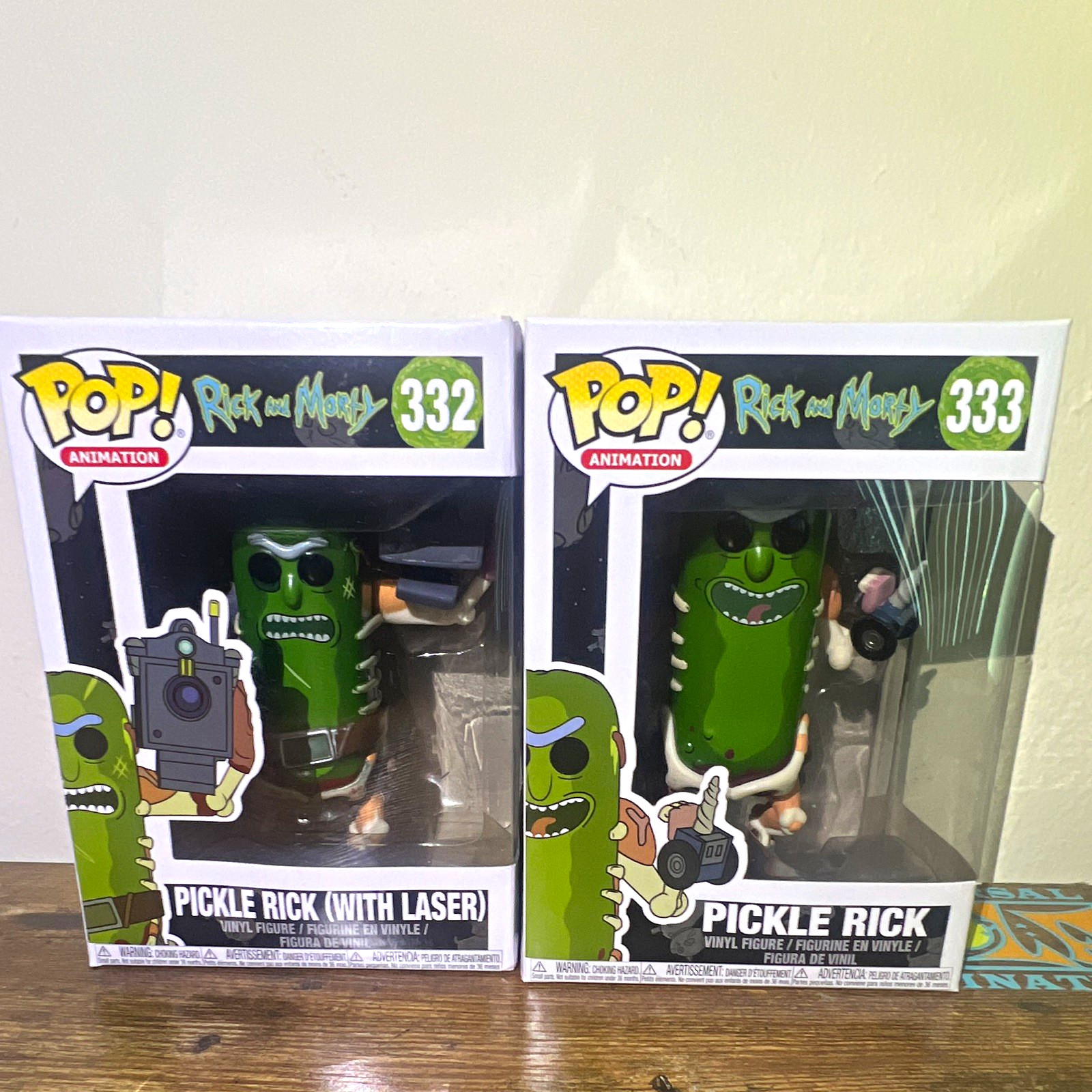 Funko Pop Rick and Morty Pickle Rick (2) #332 #333 Vinyl Figures