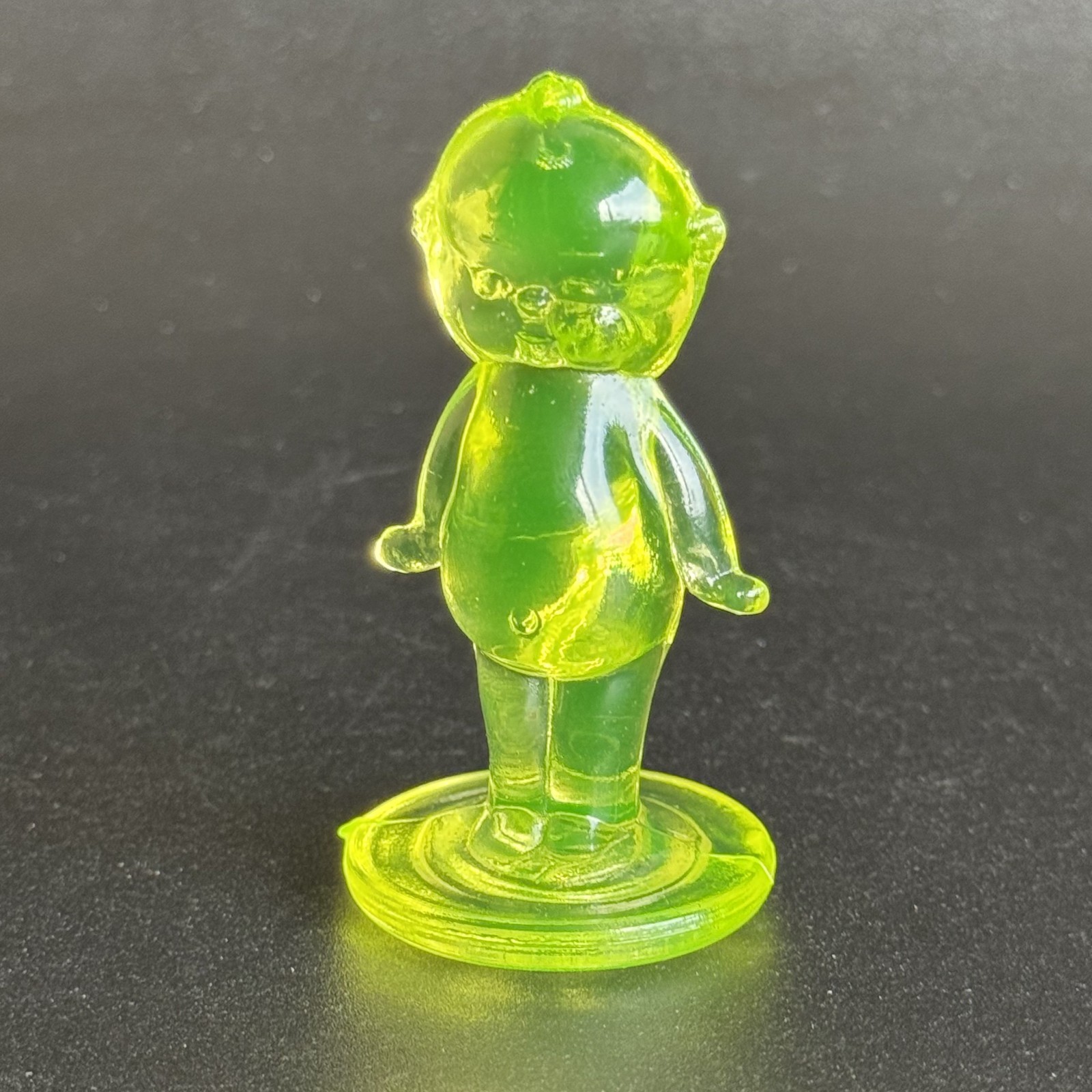 Vintage Vaseline Uranium Glass Boyd Kewpie Baby Doll Figure Made 22/12/1997 #5