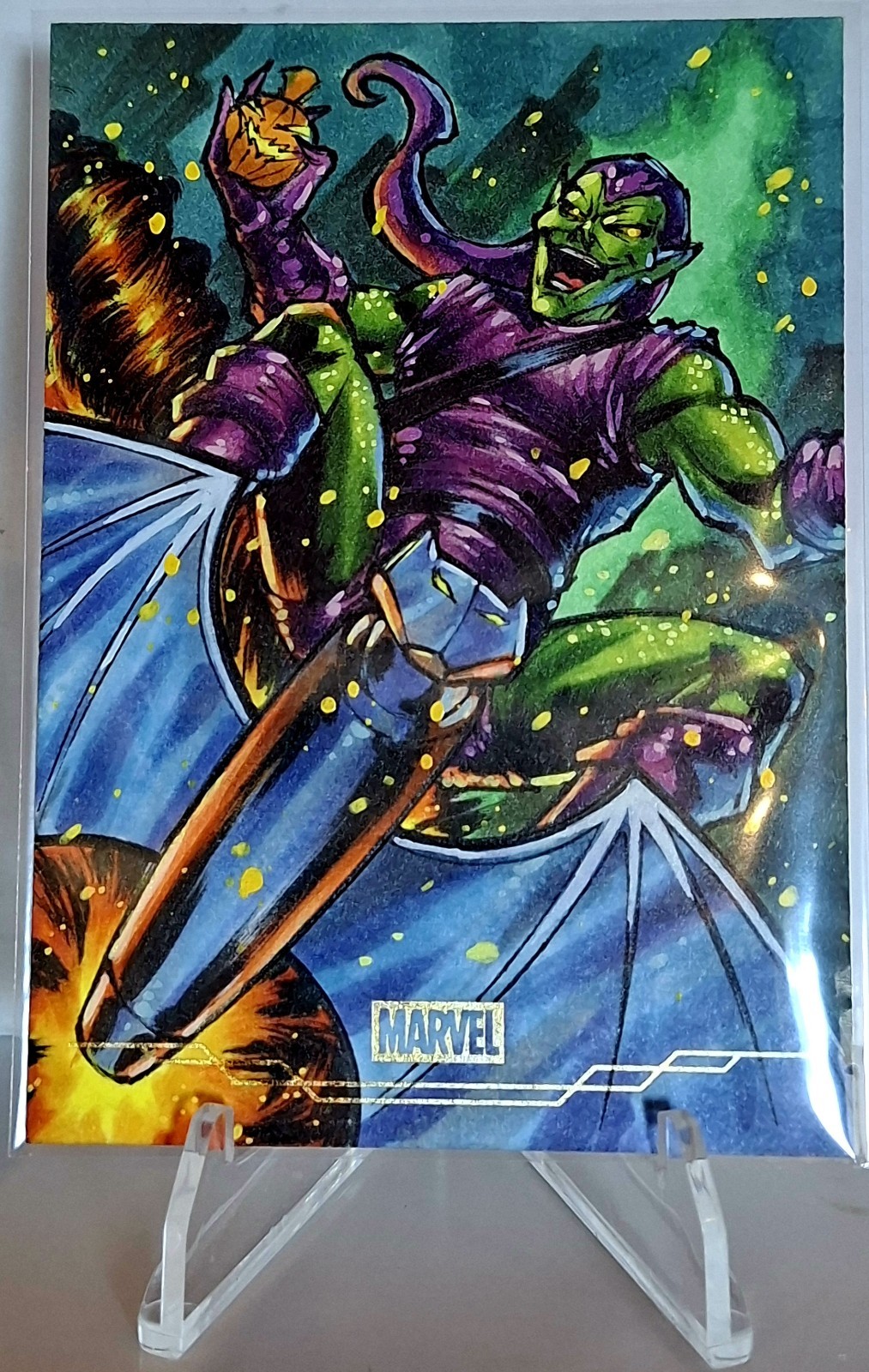 2026 Topps Marvel Neon Green Goblin Sketch Card Auto Marlo Morales 1/1 2026 Topps Marvel Neon Green Goblin Sketch Card Auto Marlo Morales 1/1