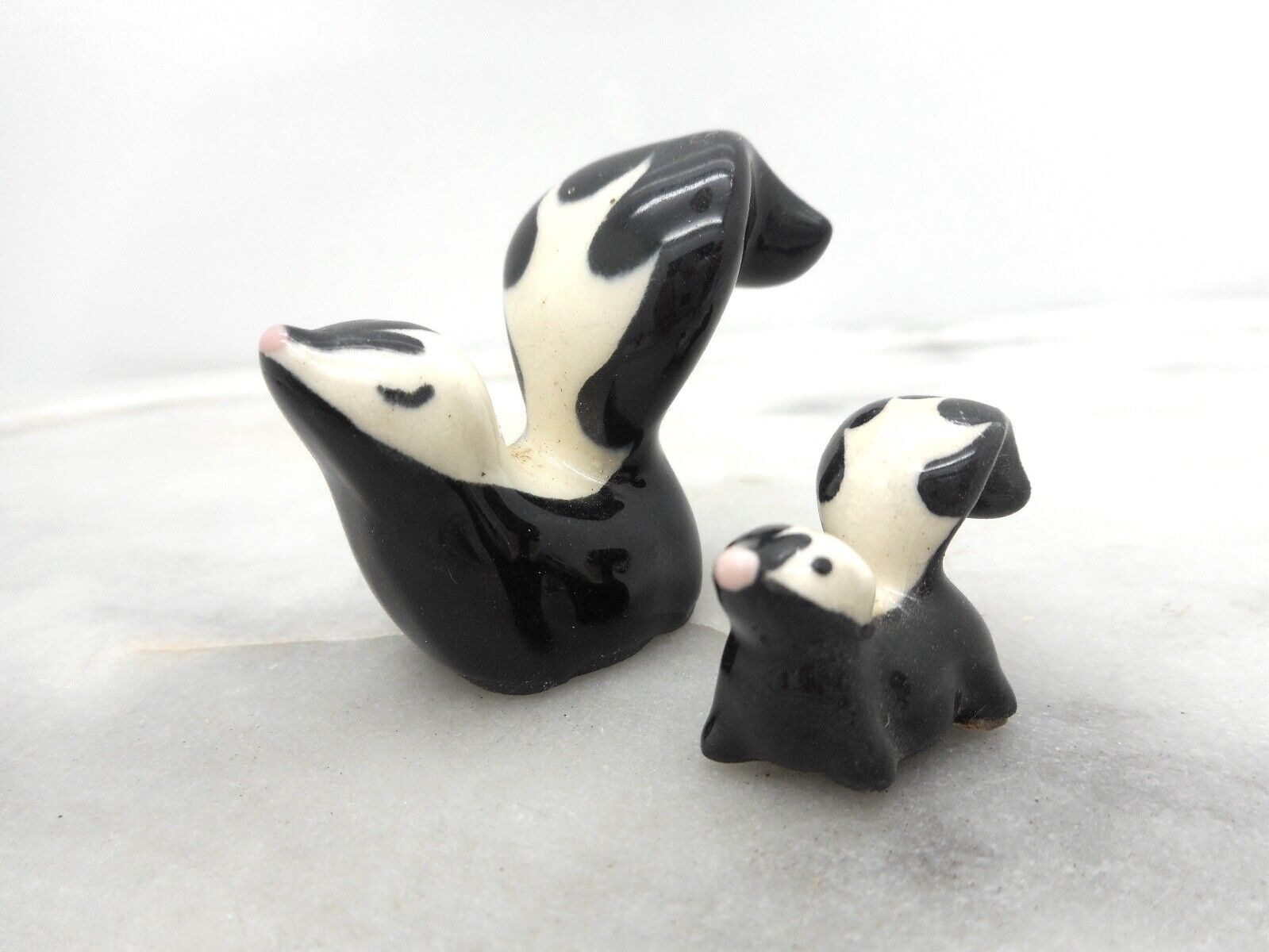 Vintage Hagan Renaker Discontinued Skunk Set 2  Figurines 1960's Collectible