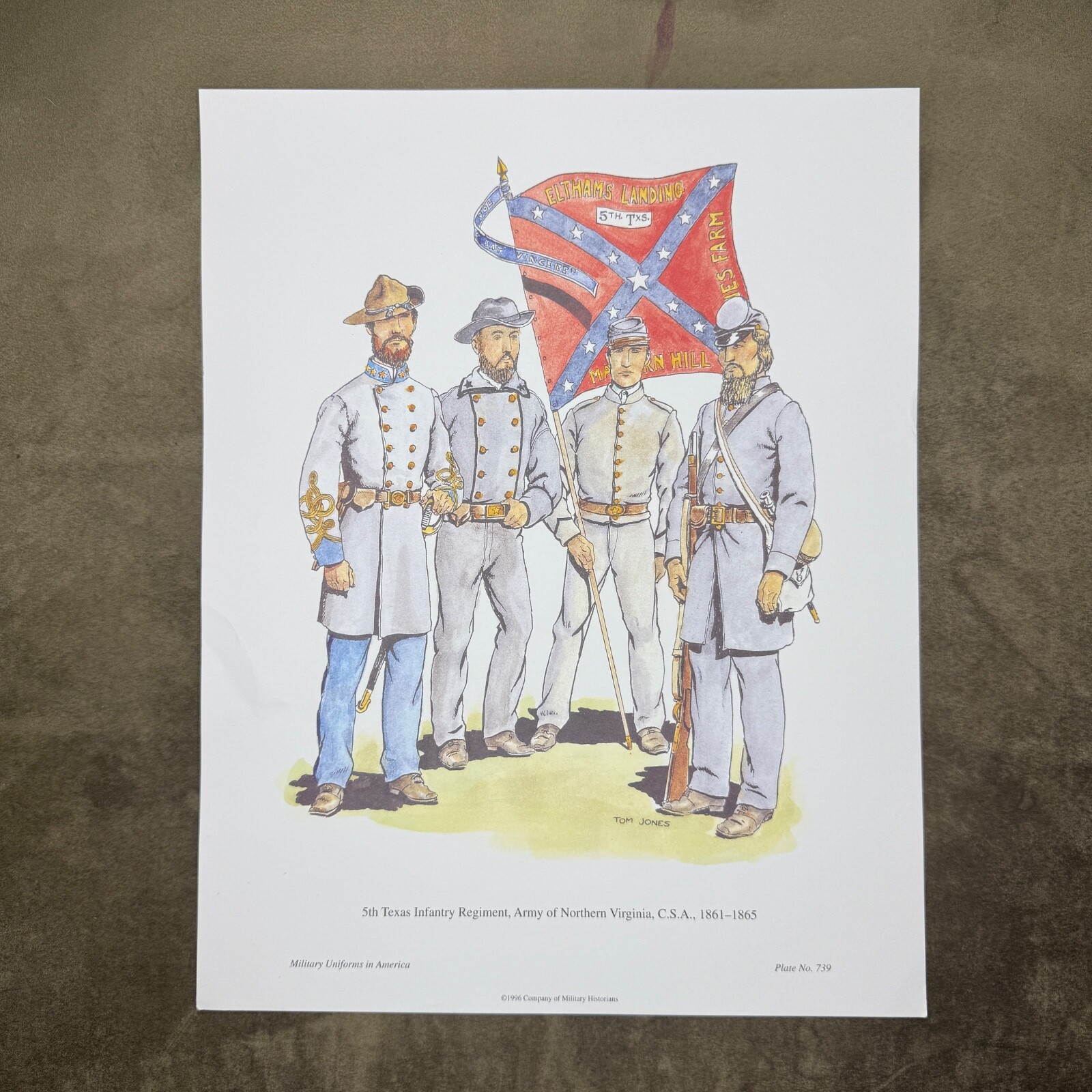 Plate 739 Military Uniforms in America 1st Texas Infantry Regiment, Army of NOVA