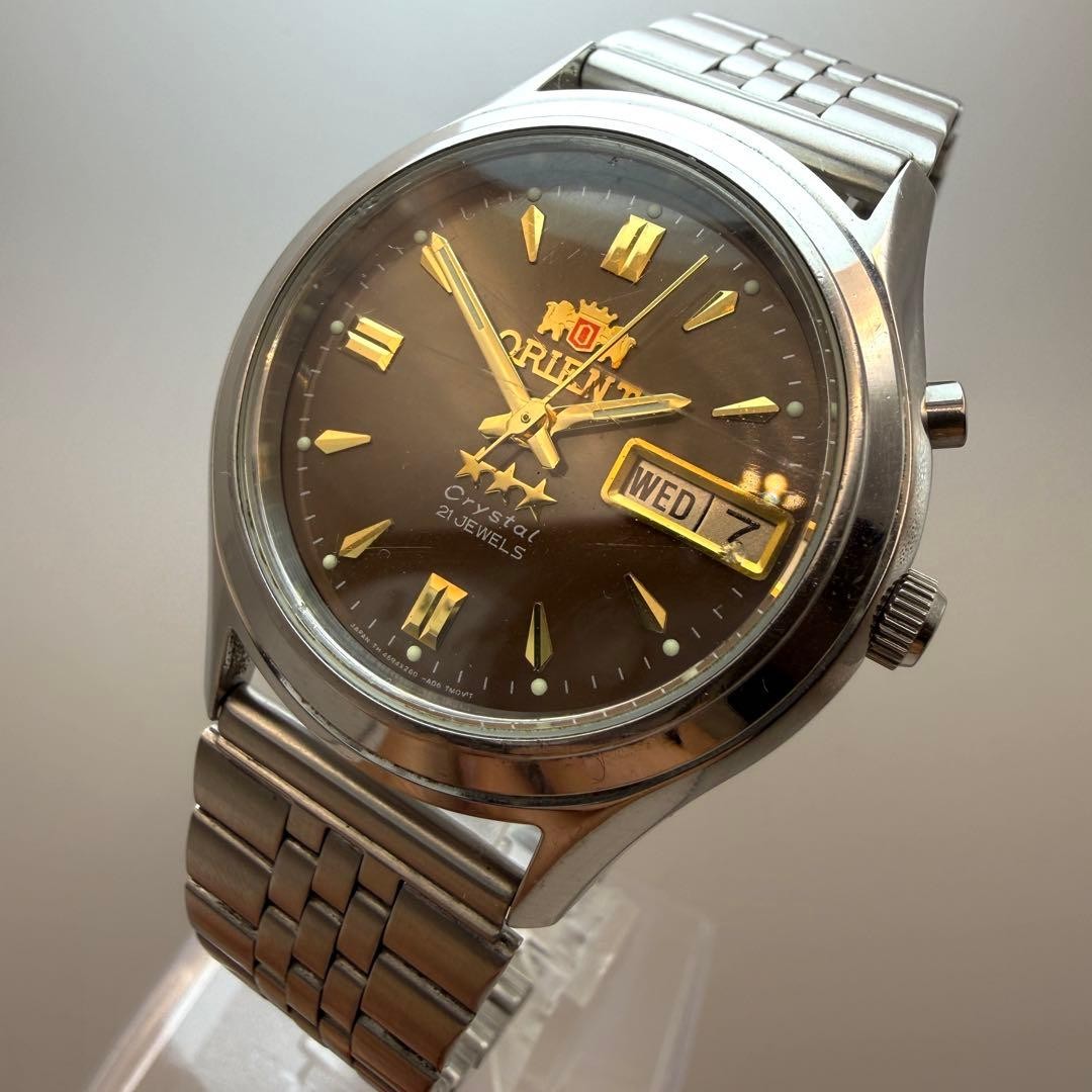 Working ORIENT Three Star Day Date Automatic 21 Jewels