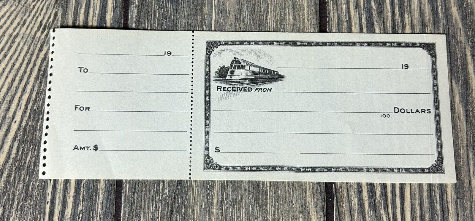 Vintage Train Receipt Paper Plain Unused