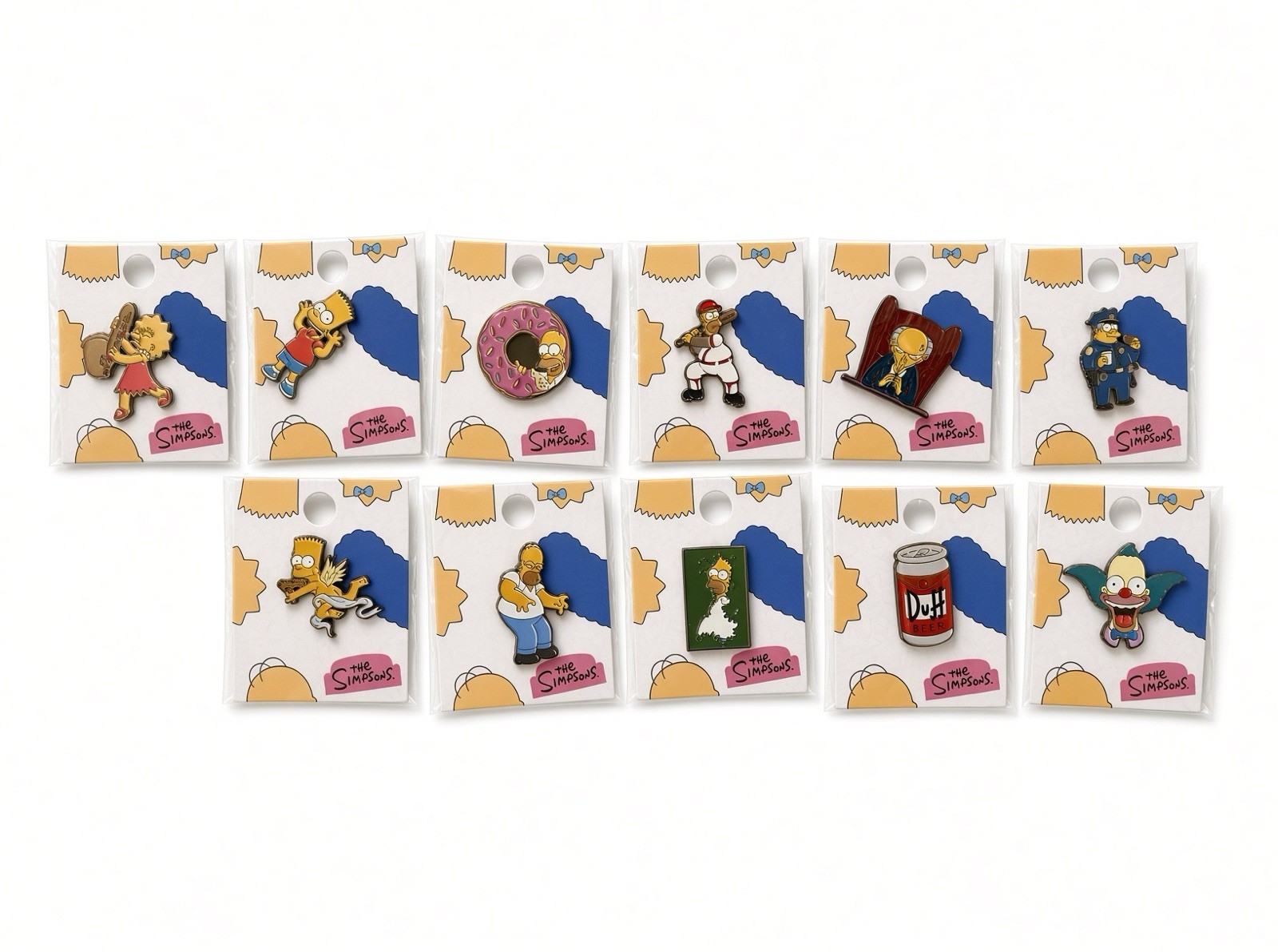 Lids X The Simpsons COMPLETE 11 Pin Collection MLB Lids Exclusive 11 Pins RARE