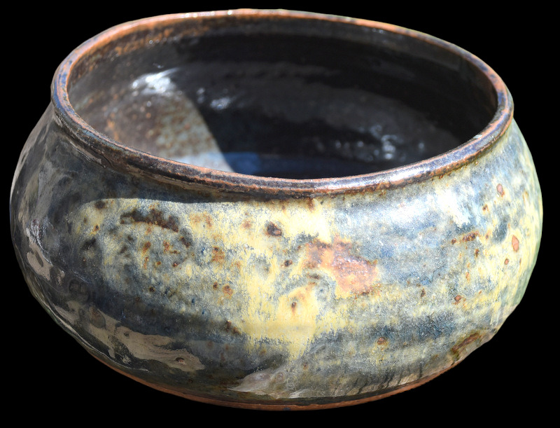 Vintage Pottery Swirl Bowl Flower Pot Glaze Studio Art Ceramic Signed 7\