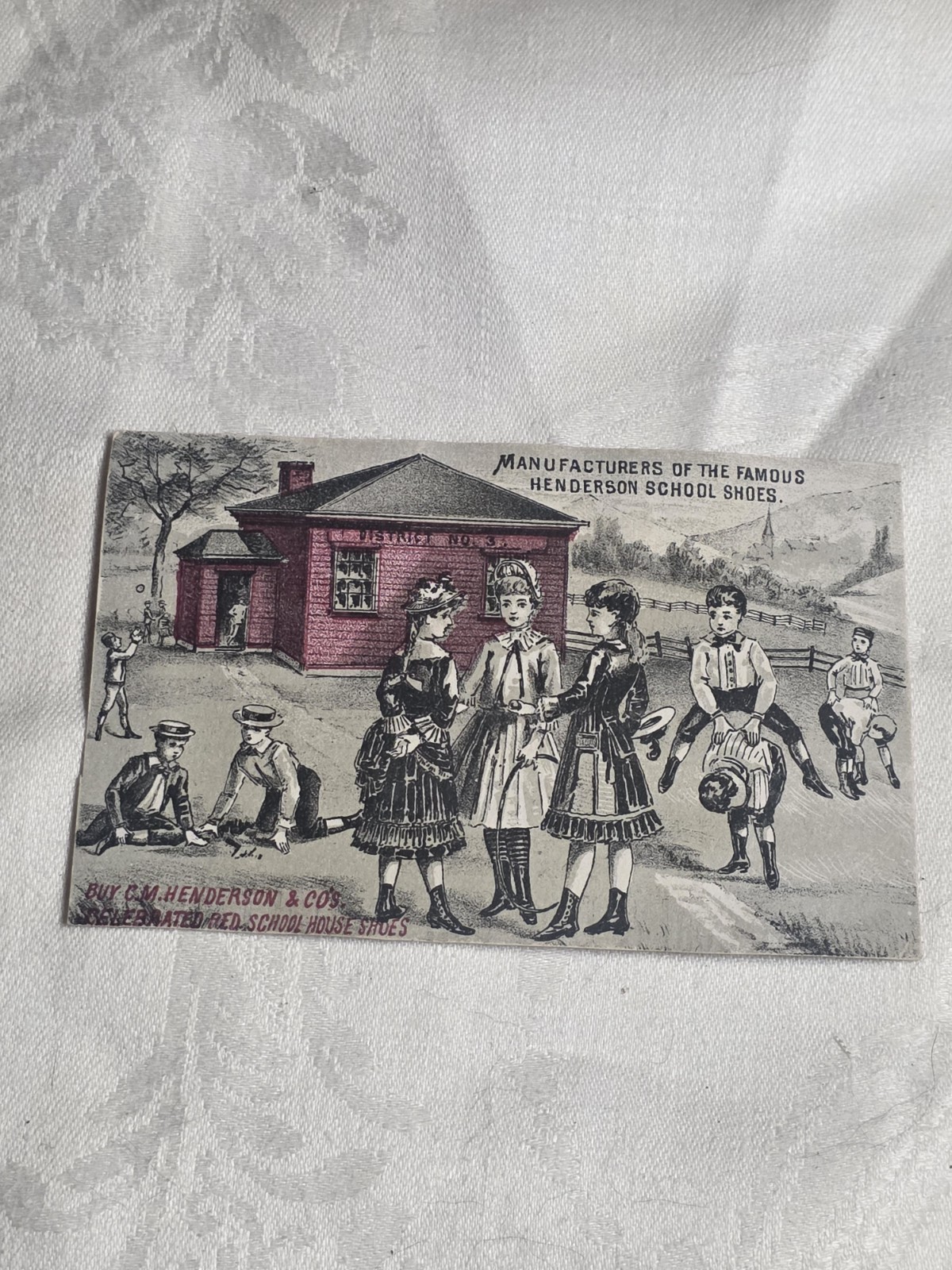 Victorian C.M. Henderson Henderson\'s School Shoe Trade Card Central City KY