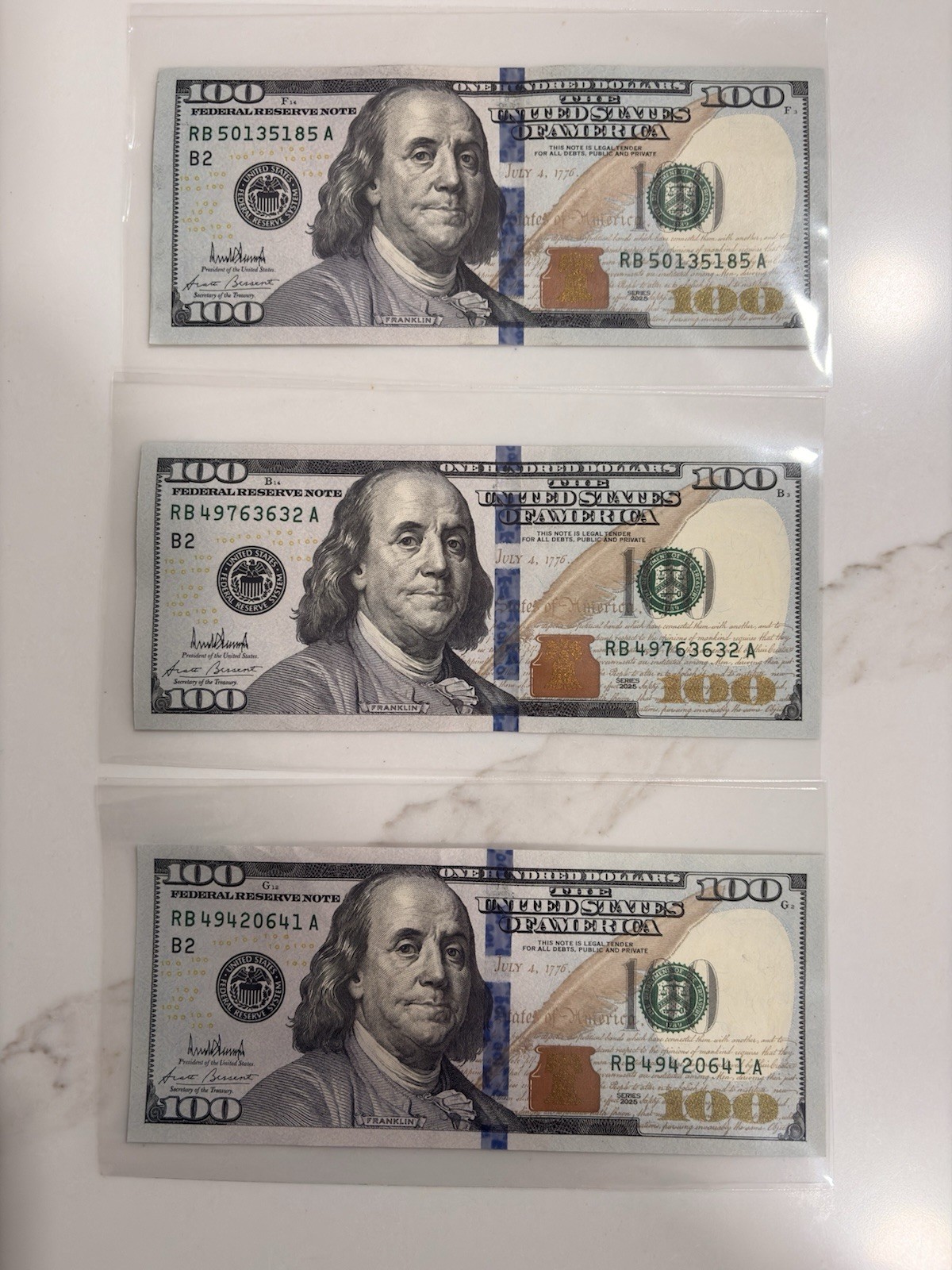 $100 Bill Series 2025 Donald Trump Signature Crisp Uncirculated Note - UNC 100⁠