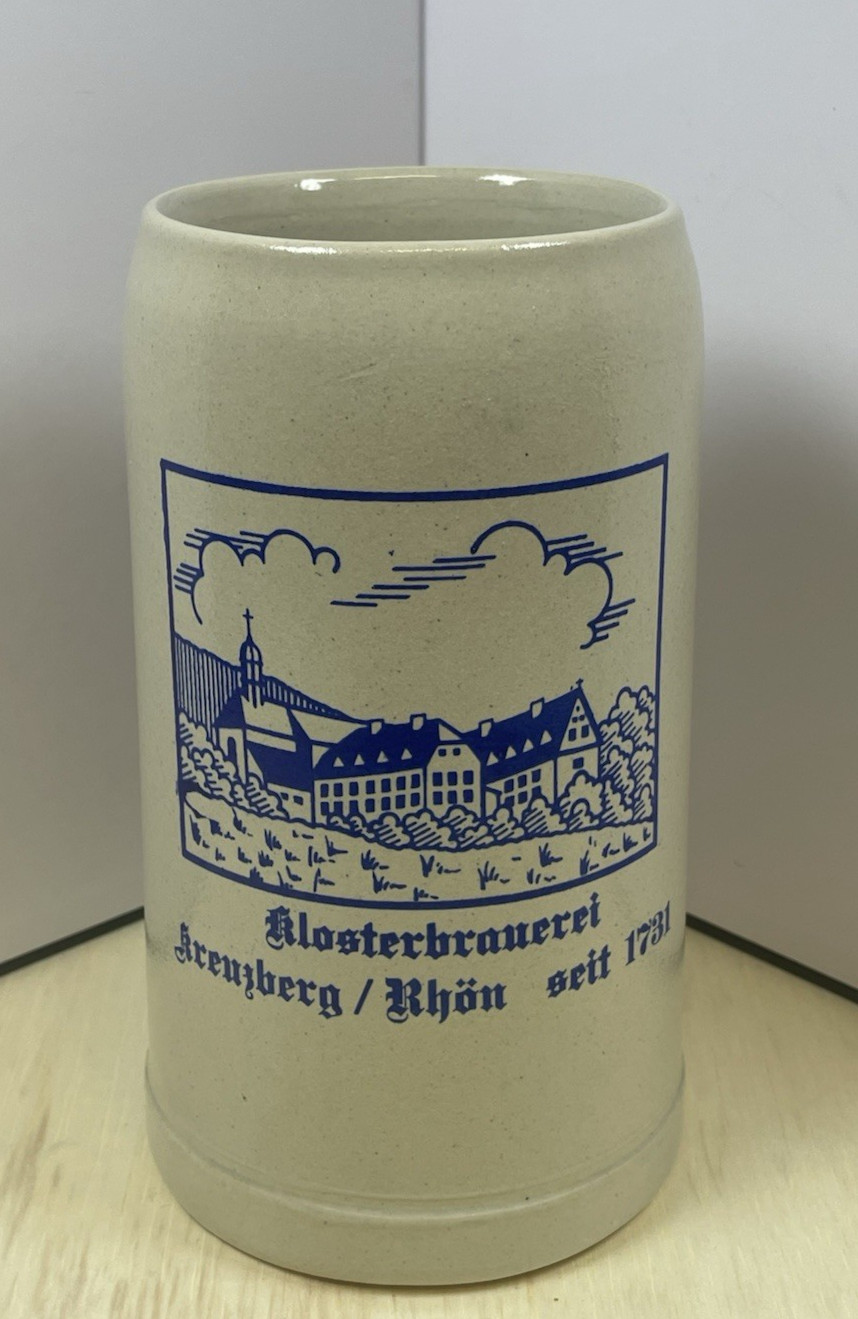 Vintage Klosterbrauerei Kreuzberg/Rhon 1L Stoneware Beer Mug~Germany ~ST382