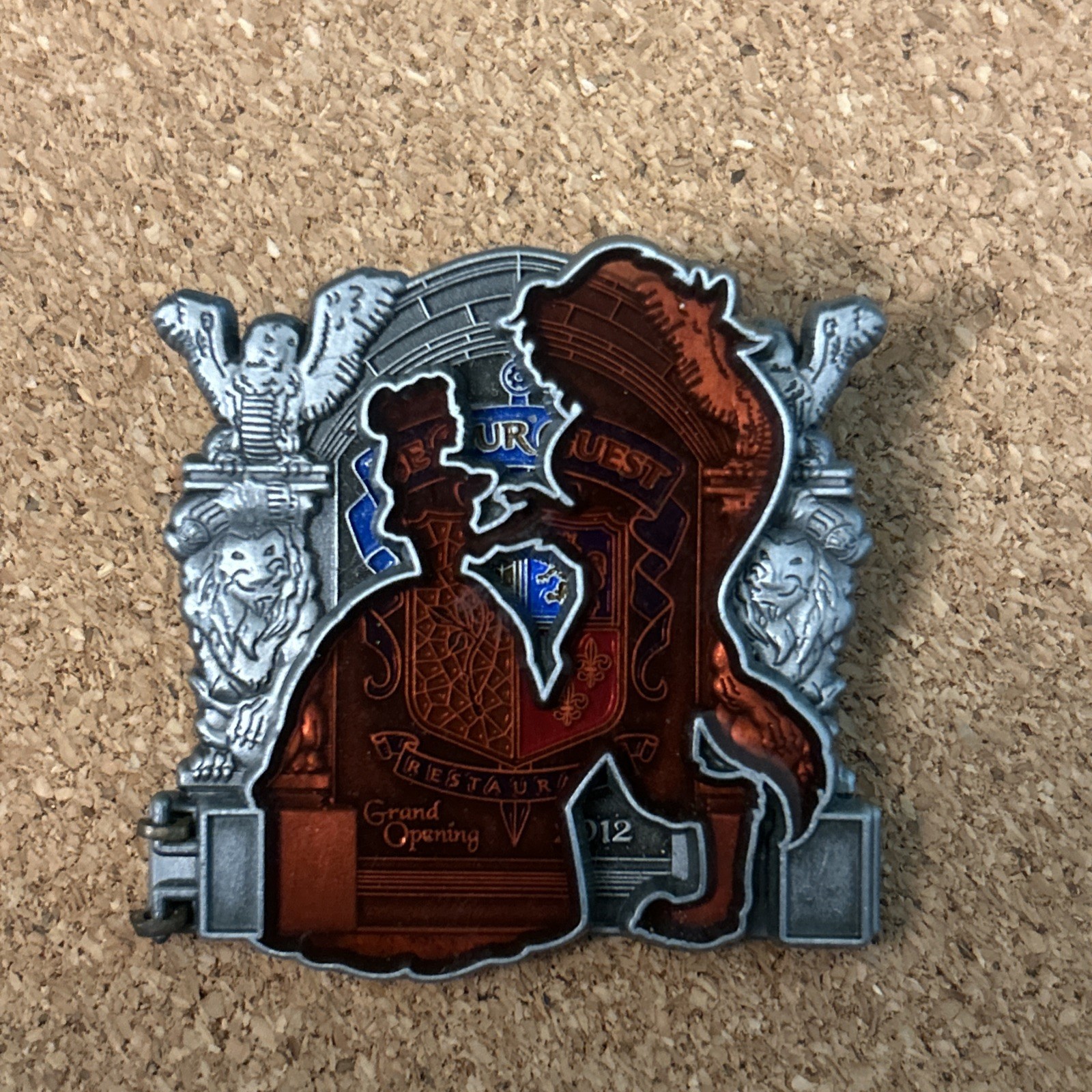 DISNEY VHTF 2012 PASSHOLDER GRAND OPENING BE OUR GUEST BELLE & BEAST LE 2000 PIN
