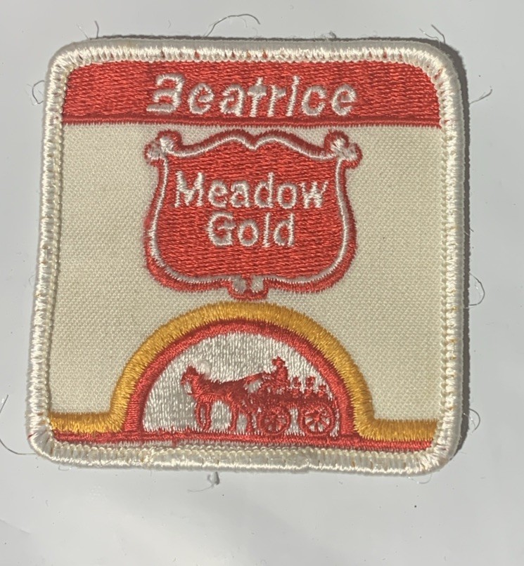 Rare VTG Beatrice Meadow Gold Dairy Embroidered Cloth Uniform Patch 3x3