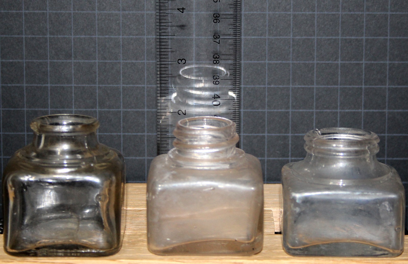 Ink Wells Assortment  Vintage 1890\'s-1920\'s 3x CARTER\'S/STANDARD/CARTER\'S