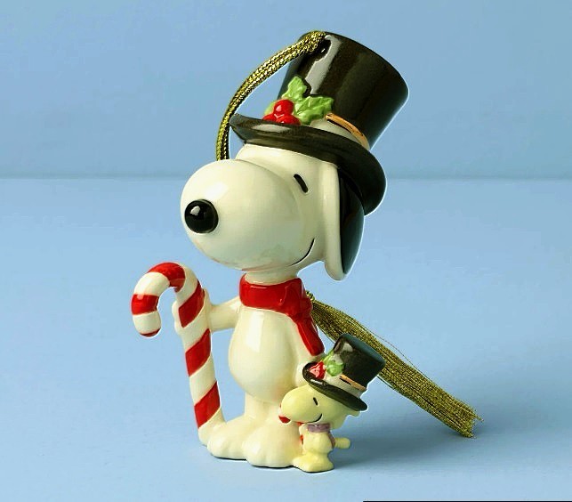 Lenox 2025 Peanuts Snoopy & Woodstock Ornament Candy Cane Top Hat 75th Anniv NIB Lenox 2025 Peanuts Snoopy & Woodstock Ornament Candy Cane Top Hat 75th Anniv NIB