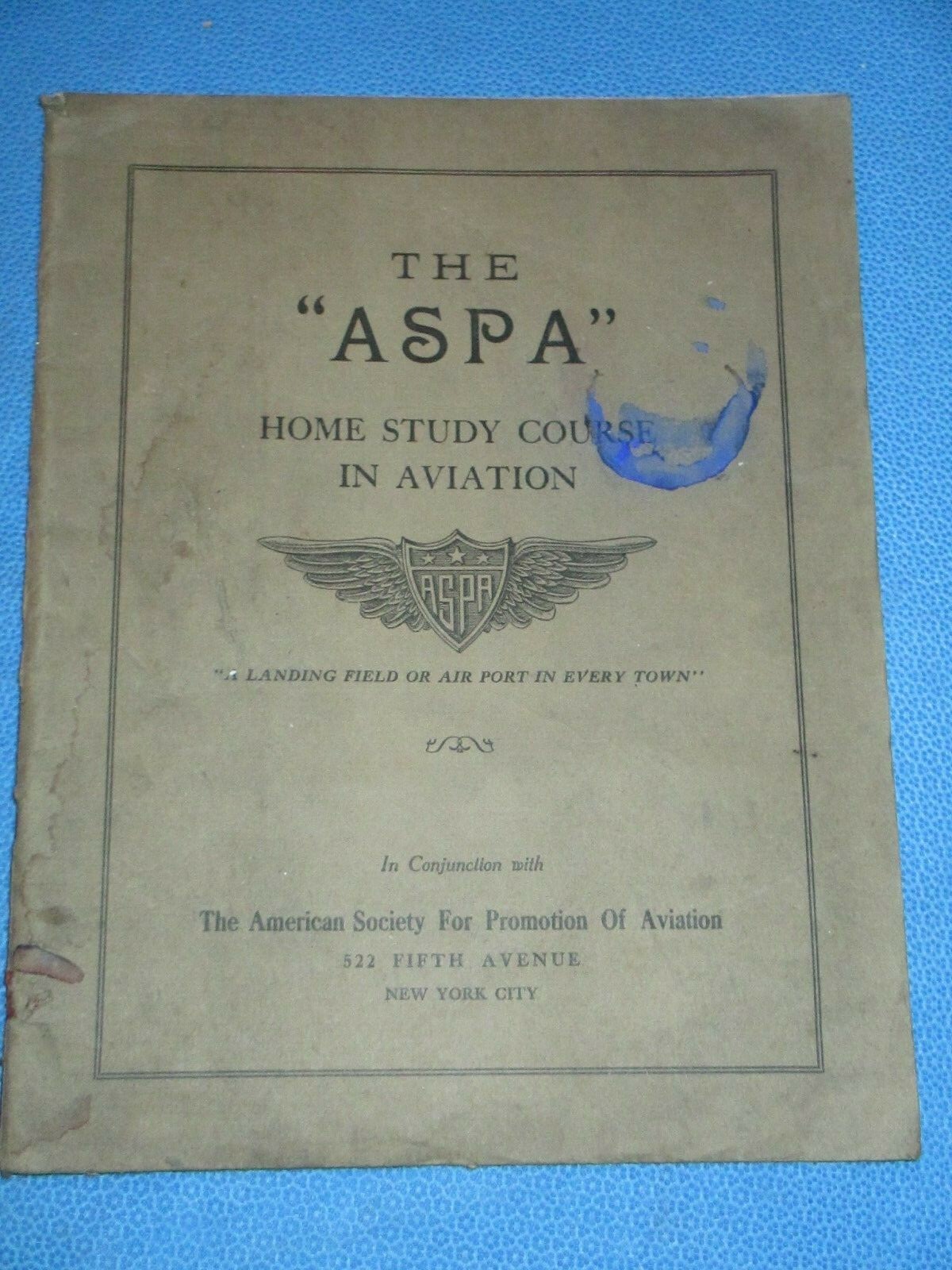 Vintage Original Pre 1920  American Society for Promotion of Aviation ASPA Book