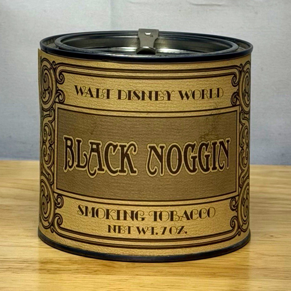 Vintage Walt Disney World Black Noggin Tobacco Tin 7 oz Empty Collectible