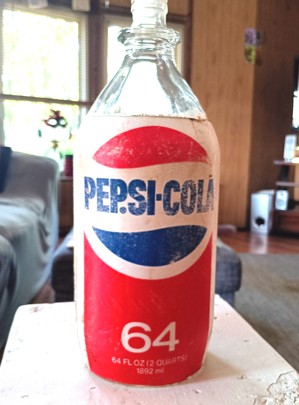 Vintage Pepsi The Boss Bottle With Foam Label 64 Oz Glass Bottle Vintage Pepsi The Boss Bottle With Foam Label 64 Oz Glass Bottle