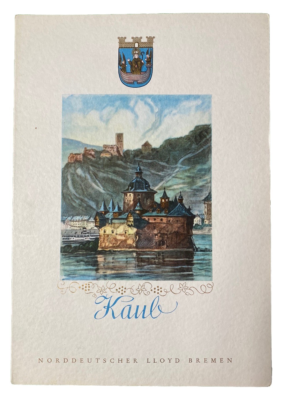 Norddeutscher Lloyd Bremen Line SS Columbus Antique 1938 Menu Kaub Germany