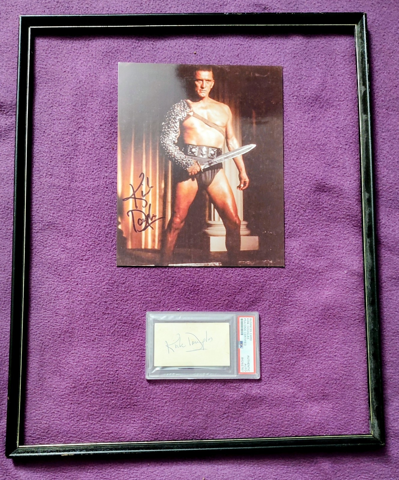 KIRK DOUGLAS Signed Vintage Autograph Encased PSA/DNA COA Certification & Photo