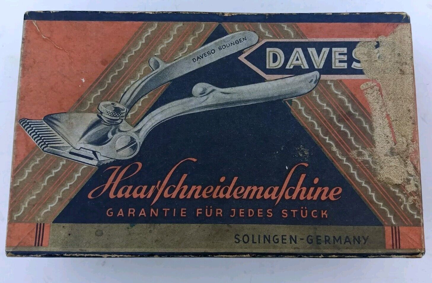 Mid Century Hand Hair Clipper Germany with original box and Instructions 