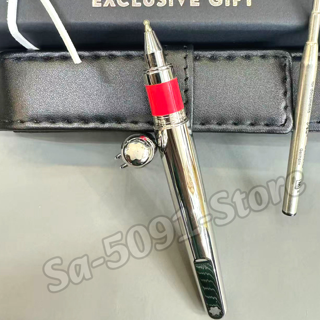 MONTBLANC M Series Magnetic Rollerball Pen Full Metal Silver Red Trim VIP
