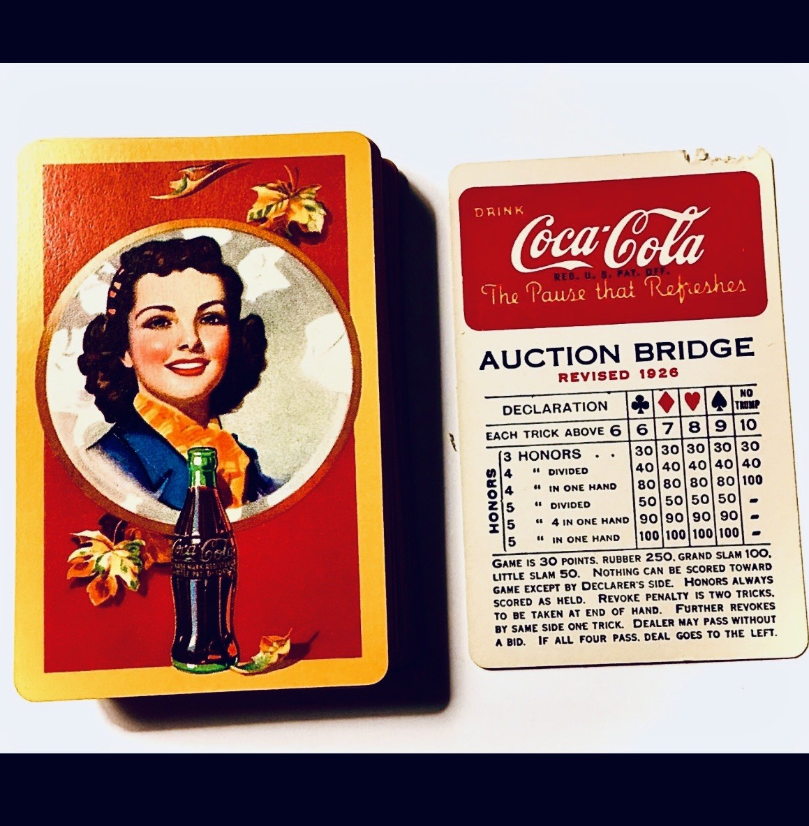 Coca Cola Deck Of Cards—1943. “Autumn Girl”-WW2 Era-Please Read The Description