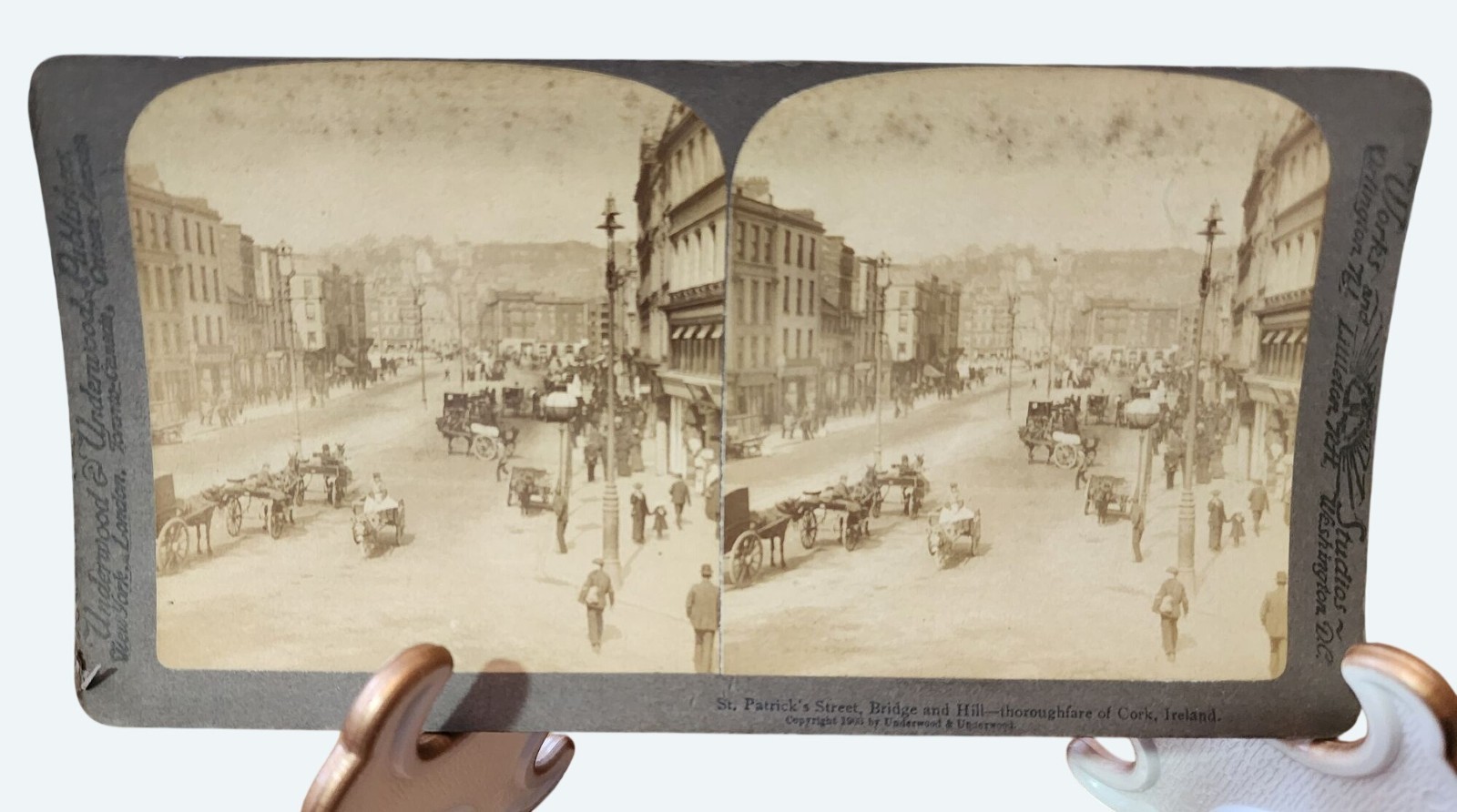 Antique 1903 Underwood Stereoview St. Patricks Street Cork Ireland