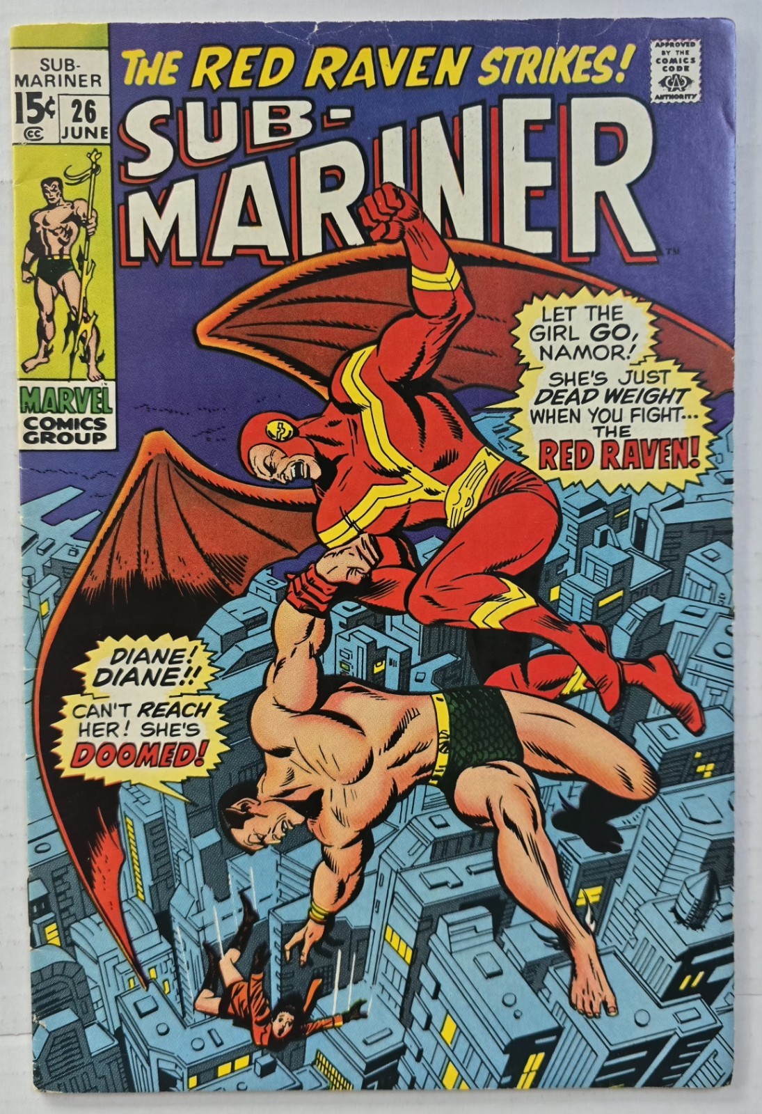 PRINCE NAMOR, THE SUB-MARINER #26 COMIC BOOK (MARVEL,1970) BRONZE AGE -