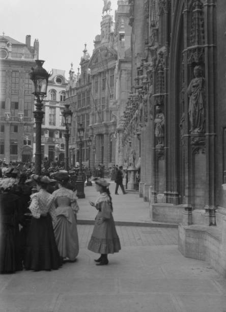 Travel views of Europe 1900s Grand Place Brussels Belgium In centr- Old Photo