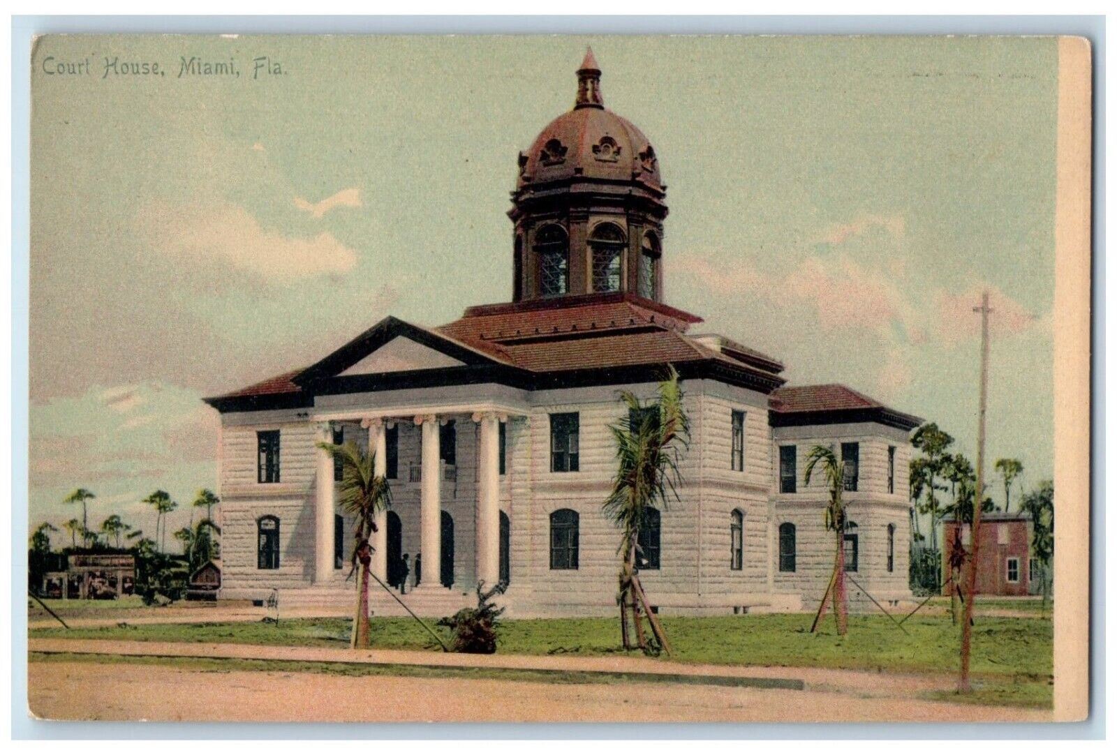 c1905 White Court House Building Miami Florida FL Vintage Antique Postcard c1905 White Court House Building Miami Florida FL Vintage Antique Postcard