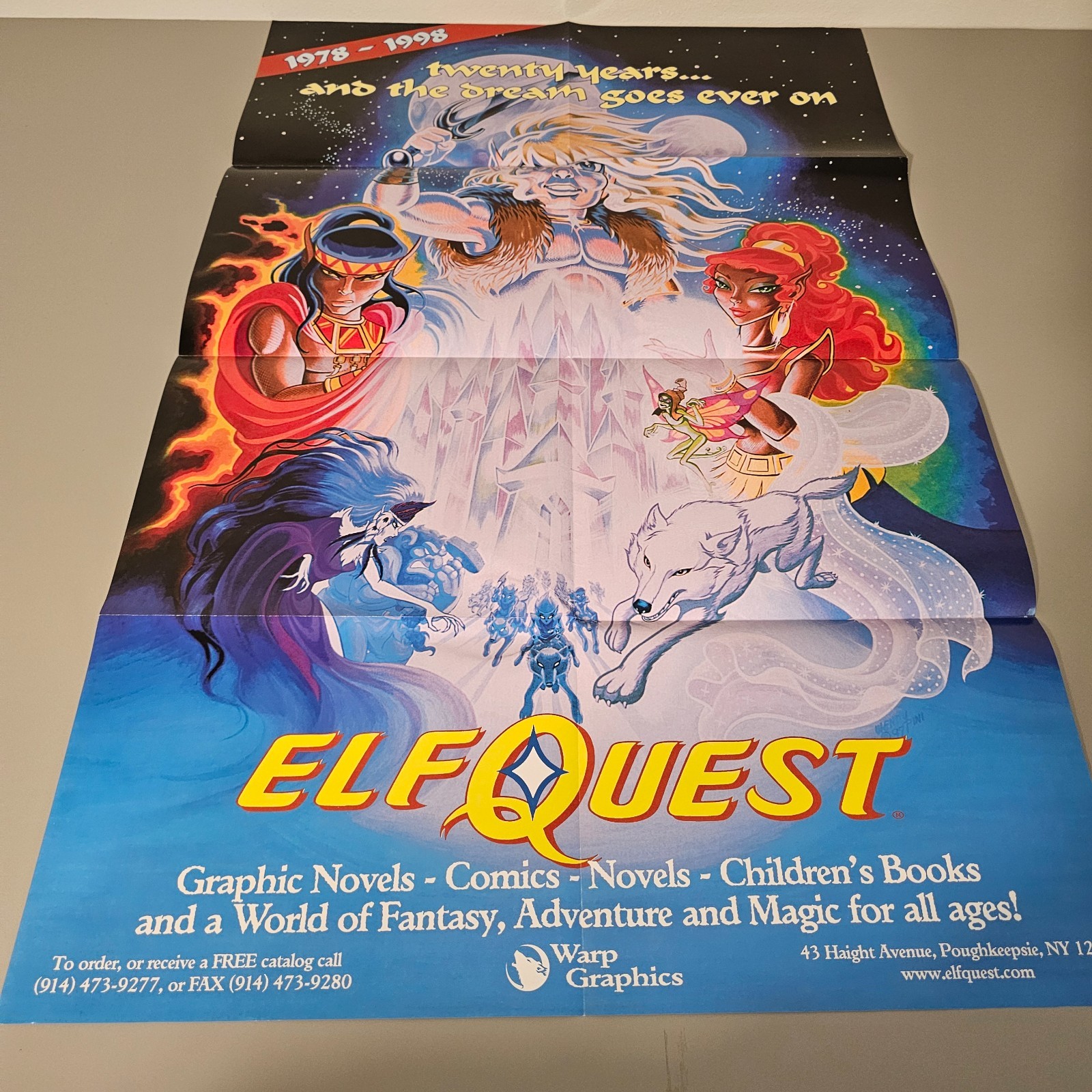 Vintage 1998 ElfQuest 20th Anniversary Promo Poster Warp Graphics Fantasy Comic Vintage 1998 ElfQuest 20th Anniversary Promo Poster Warp Graphics Fantasy Comic
