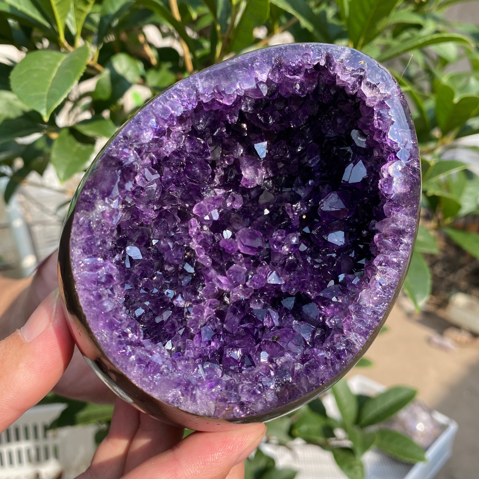 940G Natural Amethyst geode quartz cluster crystal Egg specimen Healing