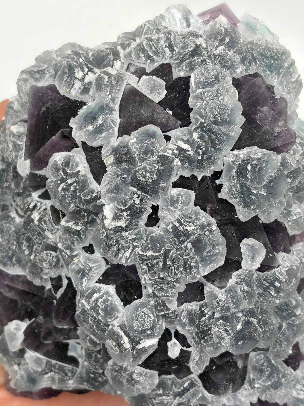 XL Octahedral Fluorite Cluster Purple and Green XL Octahedral Fluorite Cluster Purple and Green