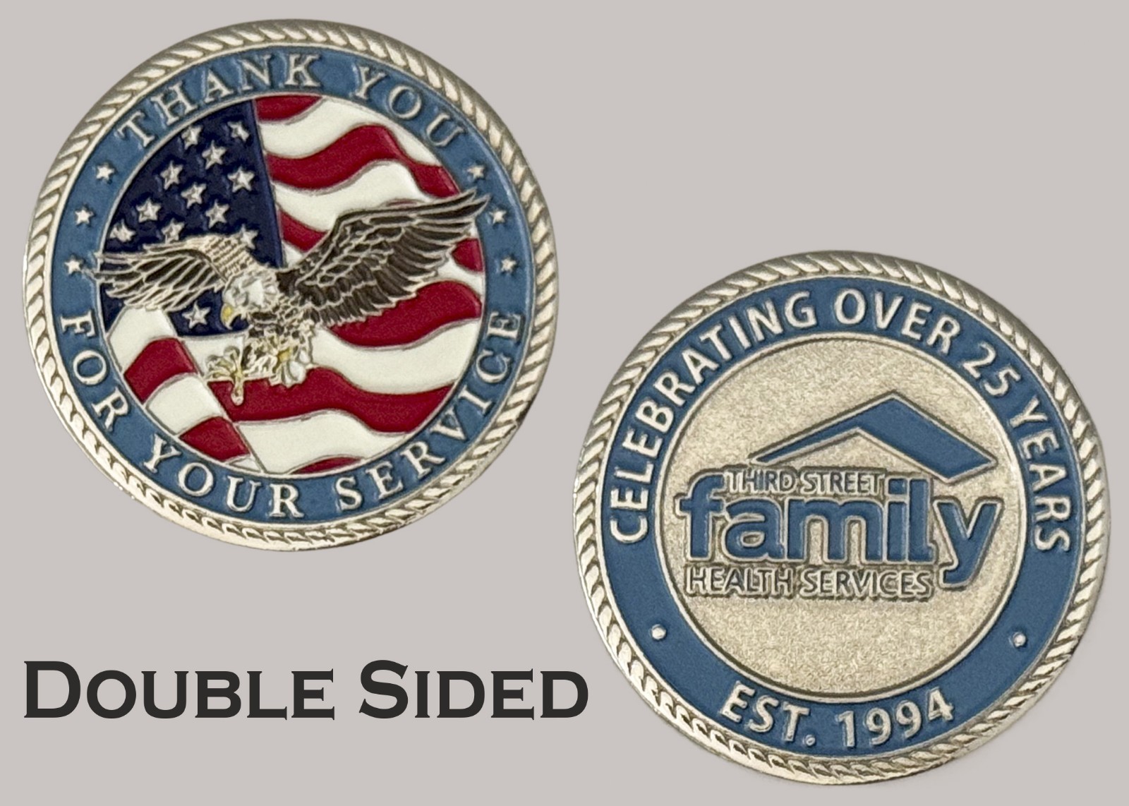 Third Street Family Health Services 25 Year Service Tribute Challenge Coin  J#27