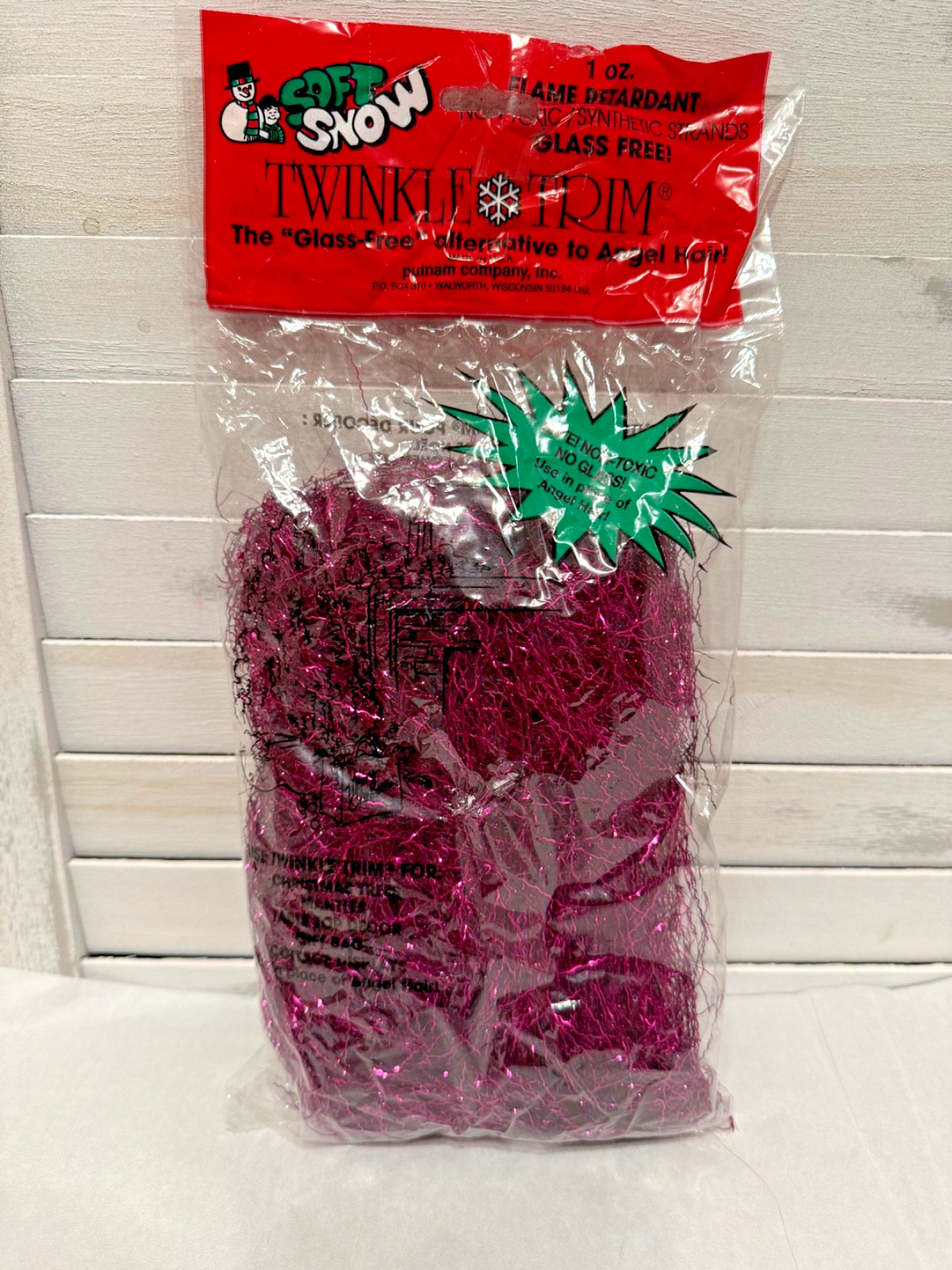 Vintage Purple Christmas Twinkle Trim Soft Snow Angel Hair Alternative 1oz