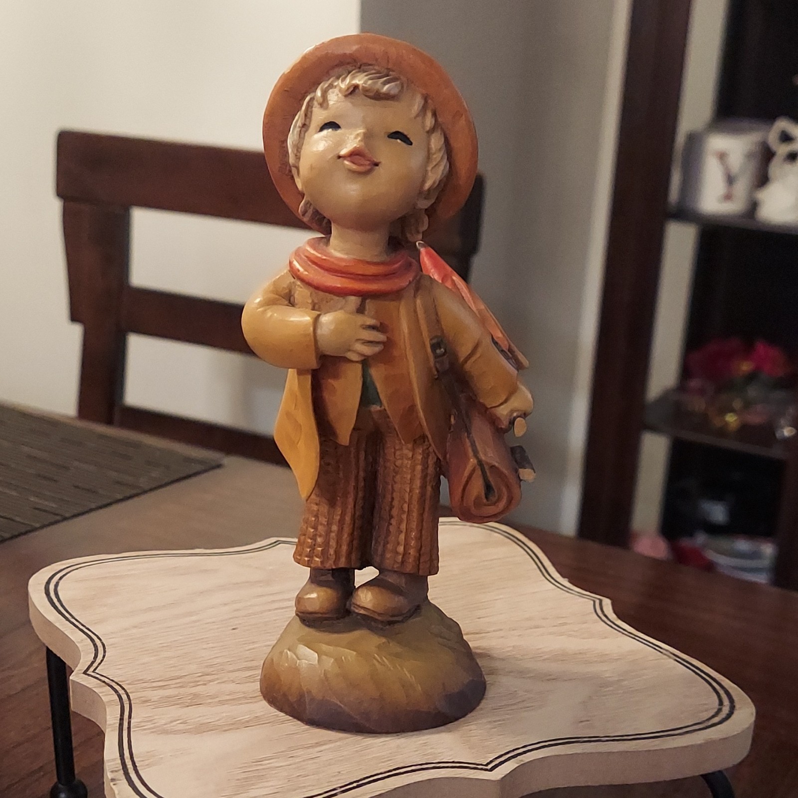 ANRI Italy Wood Figurine J Ferrandiz Hobo Boy with Umbrella ANRI Italy Wood Figurine J Ferrandiz Hobo Boy with Umbrella