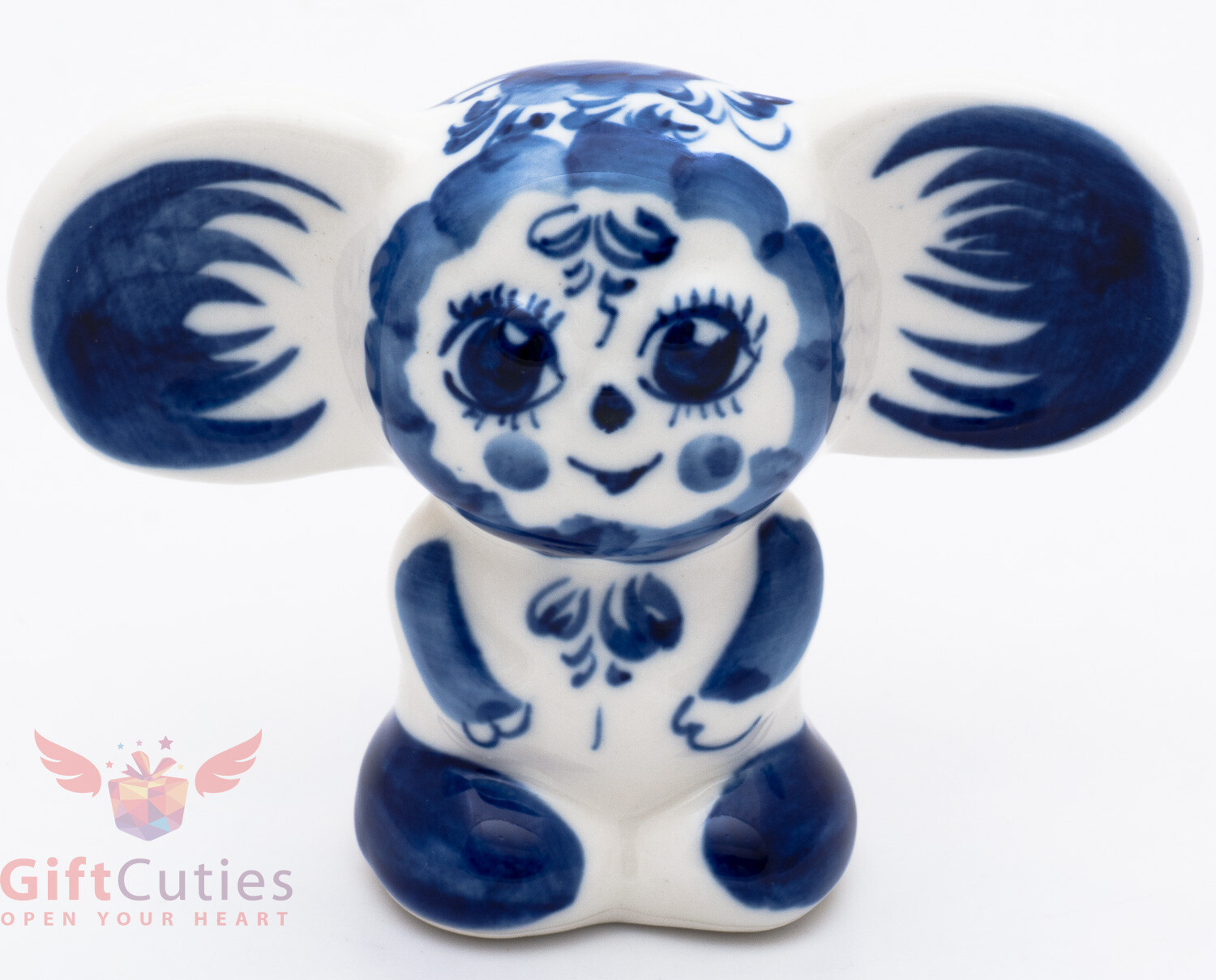 Gzhel Porcelain figurine Cheburashka Чебурашка Russian classic cartoon character