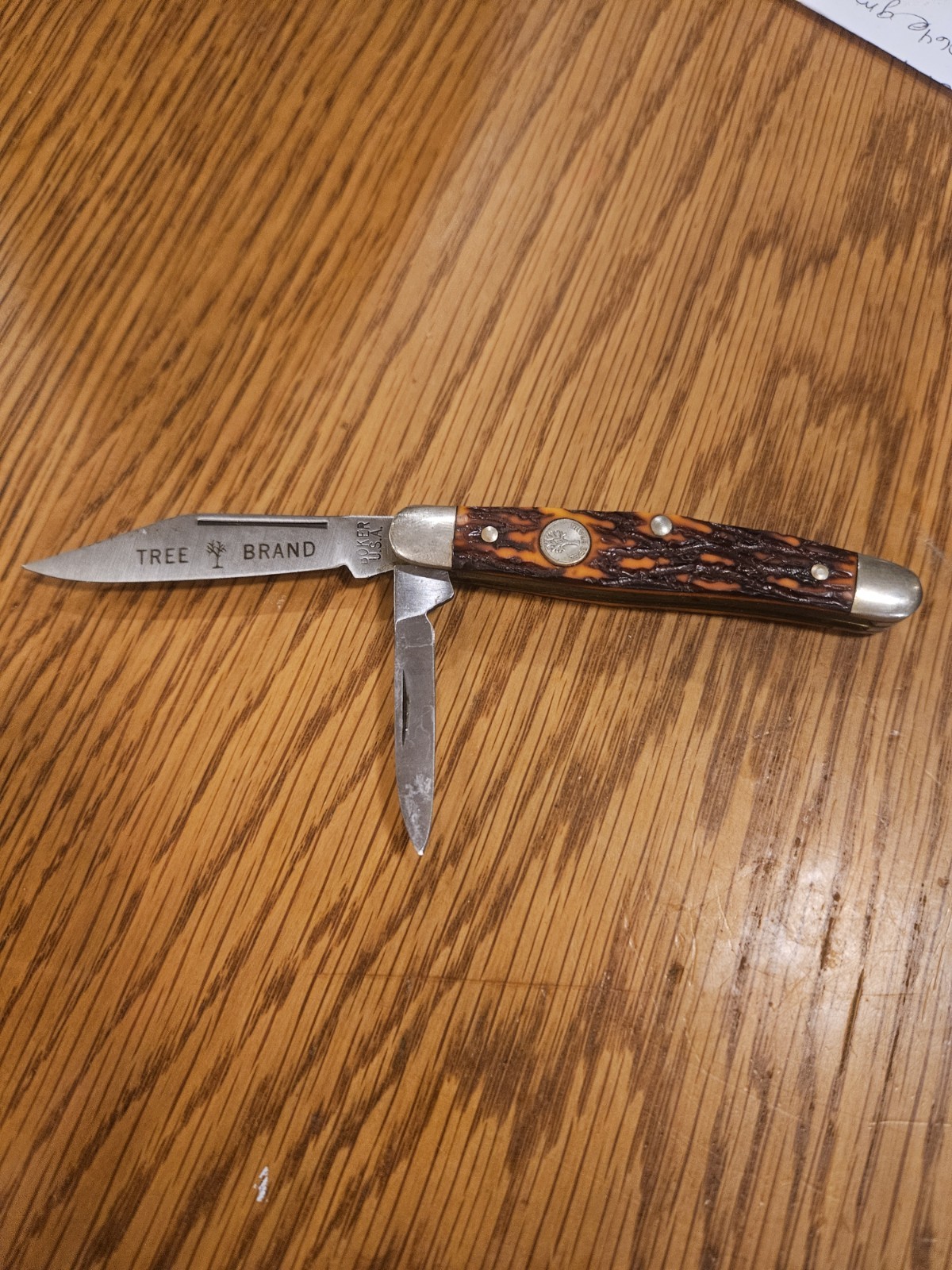Boker Tree Brand USA 8348 Peanut Knife 2-Blade Jigged Handle Vintage