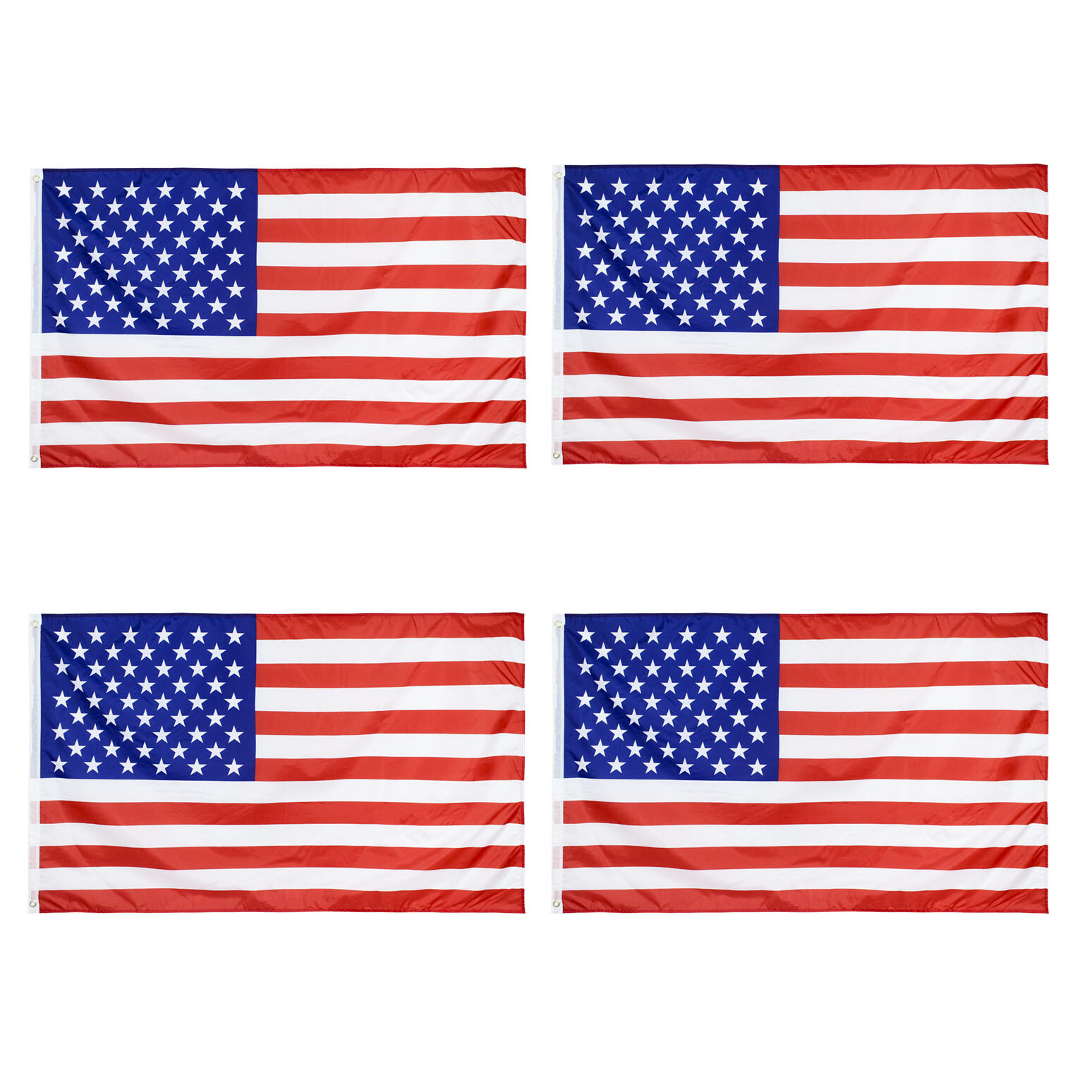 4PCS 3\' x 5\' FT USA US U.S. American Flag Polyester Stars Brass Grommets Holiday