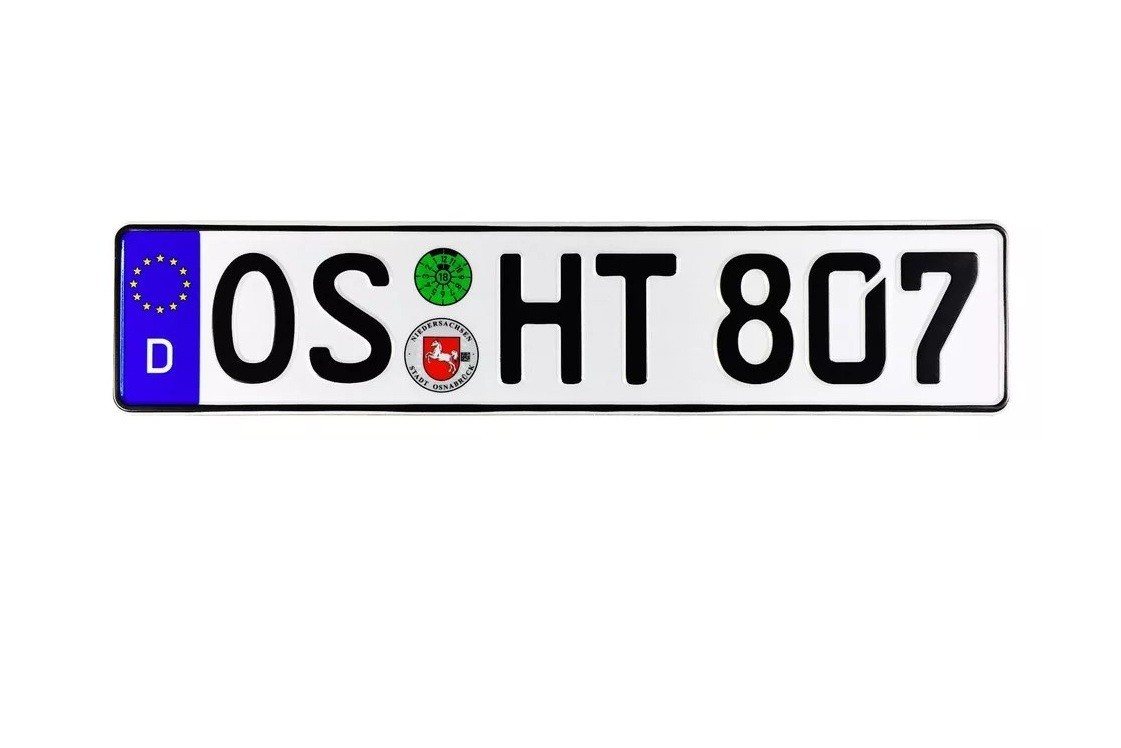 1 REAL GERMAN LICENSE PLATE NUMBER AUTO CAR TAG VW AUDI BMW MERCEDES BENZ SEALS