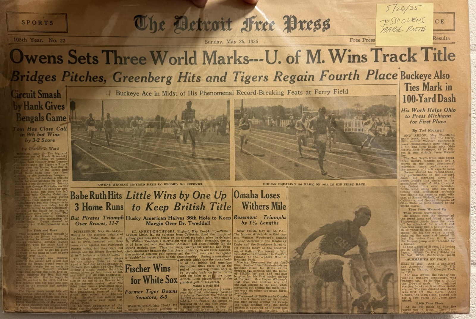 Lot of 10 Vintage Newspapers & Pulp Magazines - Jesse Owens, Joe DiMaggio