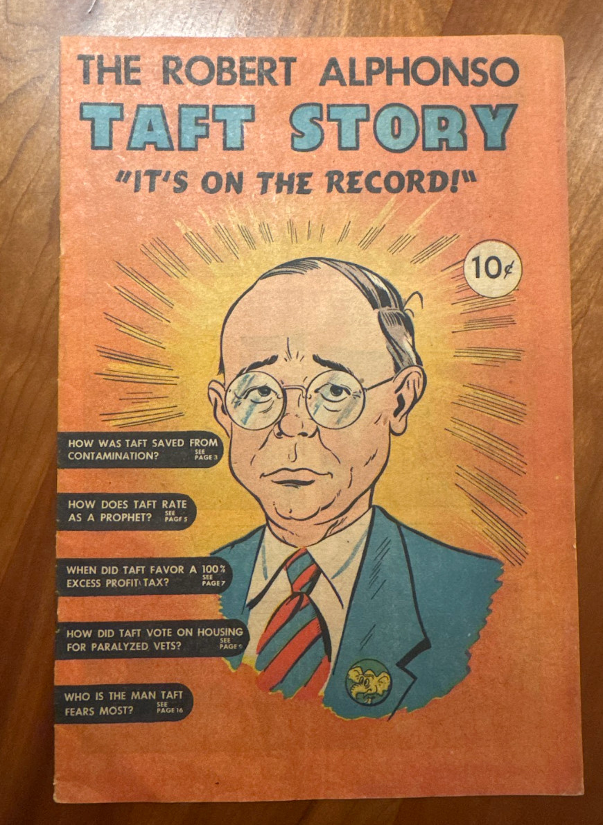 FREE SHIP 1949 The Robert Alphonso Taft Story Comic Book It\'s on the Record