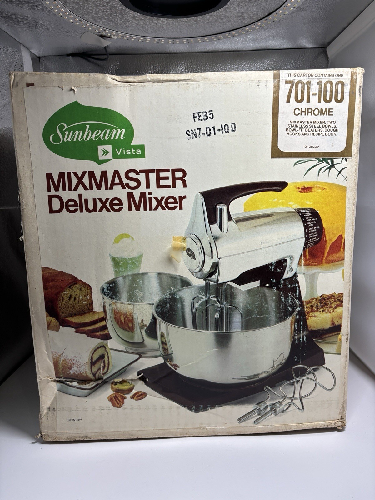 Vtg NEW 1979 Sunbeam Vista Mixmaster Retro 701-100 Chrome Stand Mixer 12 Speed