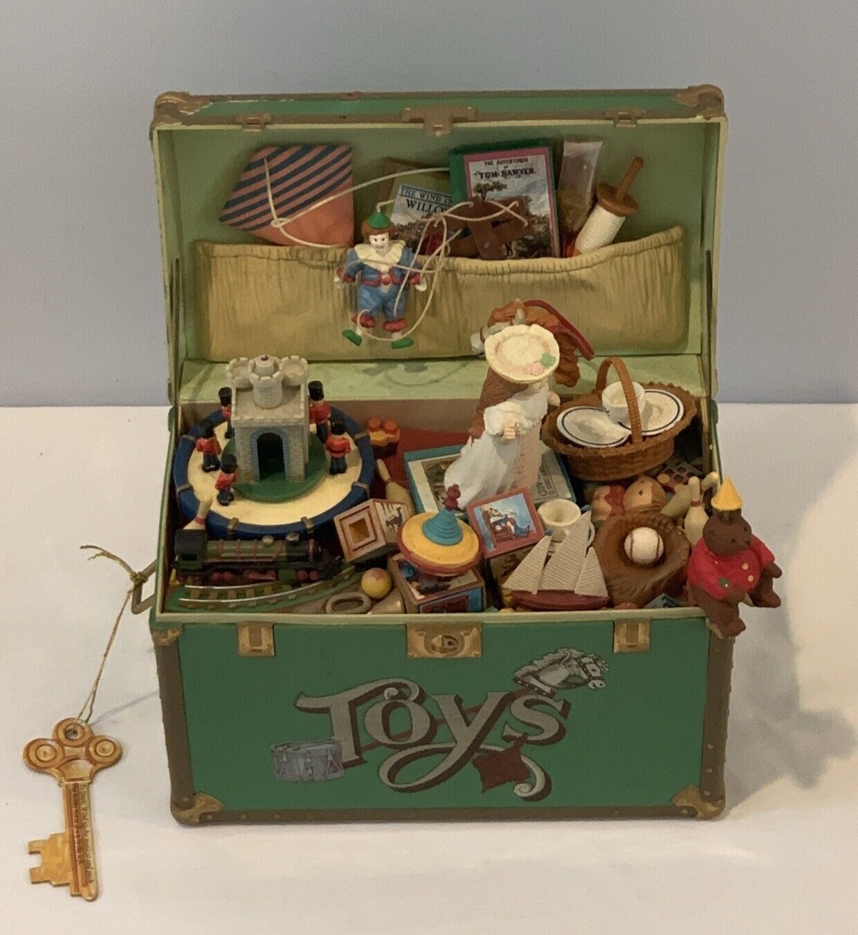Vintage Enesco 1986 Wind Up Music Box Plays Toy Symphony Treasure Chest Of Toys