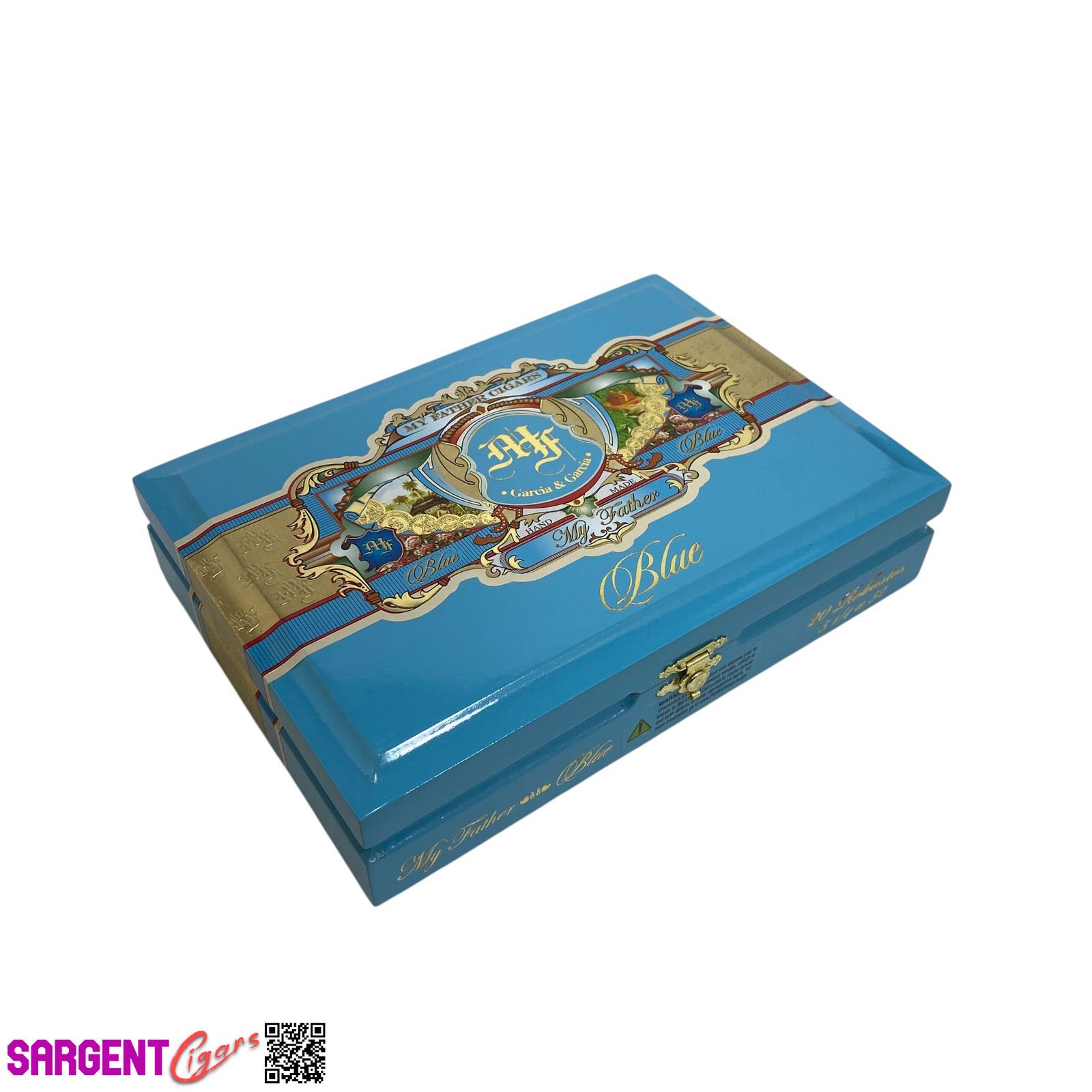 My Father Cigars Blue Robusto Empty Wooden Cigar Box 8.75x6.25x2