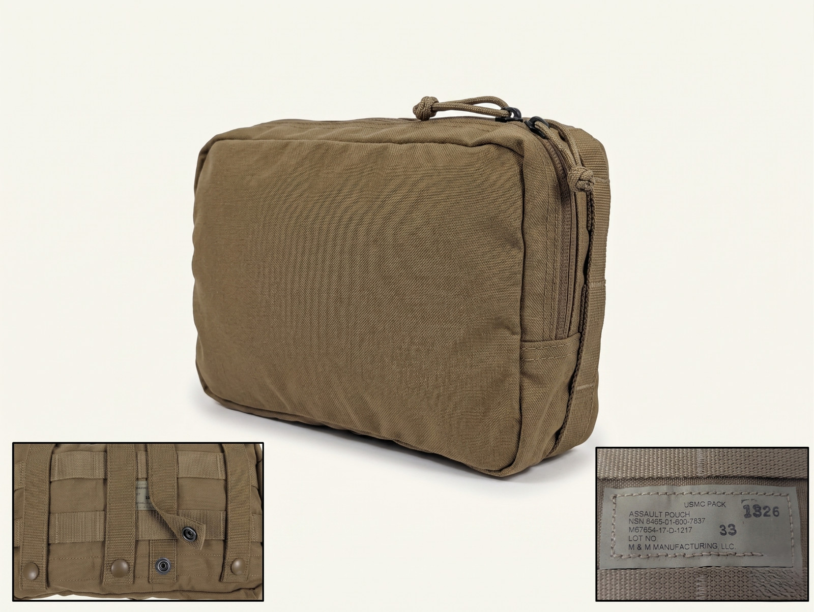 GOOD - Assault Pouch USMC Molle II Coyote Pack Dump Marine USGI FILBE Brown