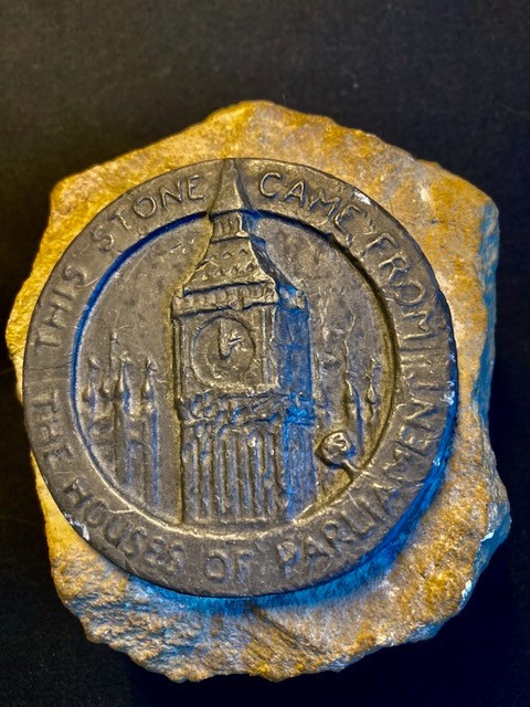 Salvaged stone from the Dec. 8th, 1940 bombing of The Palace Of Westminster
