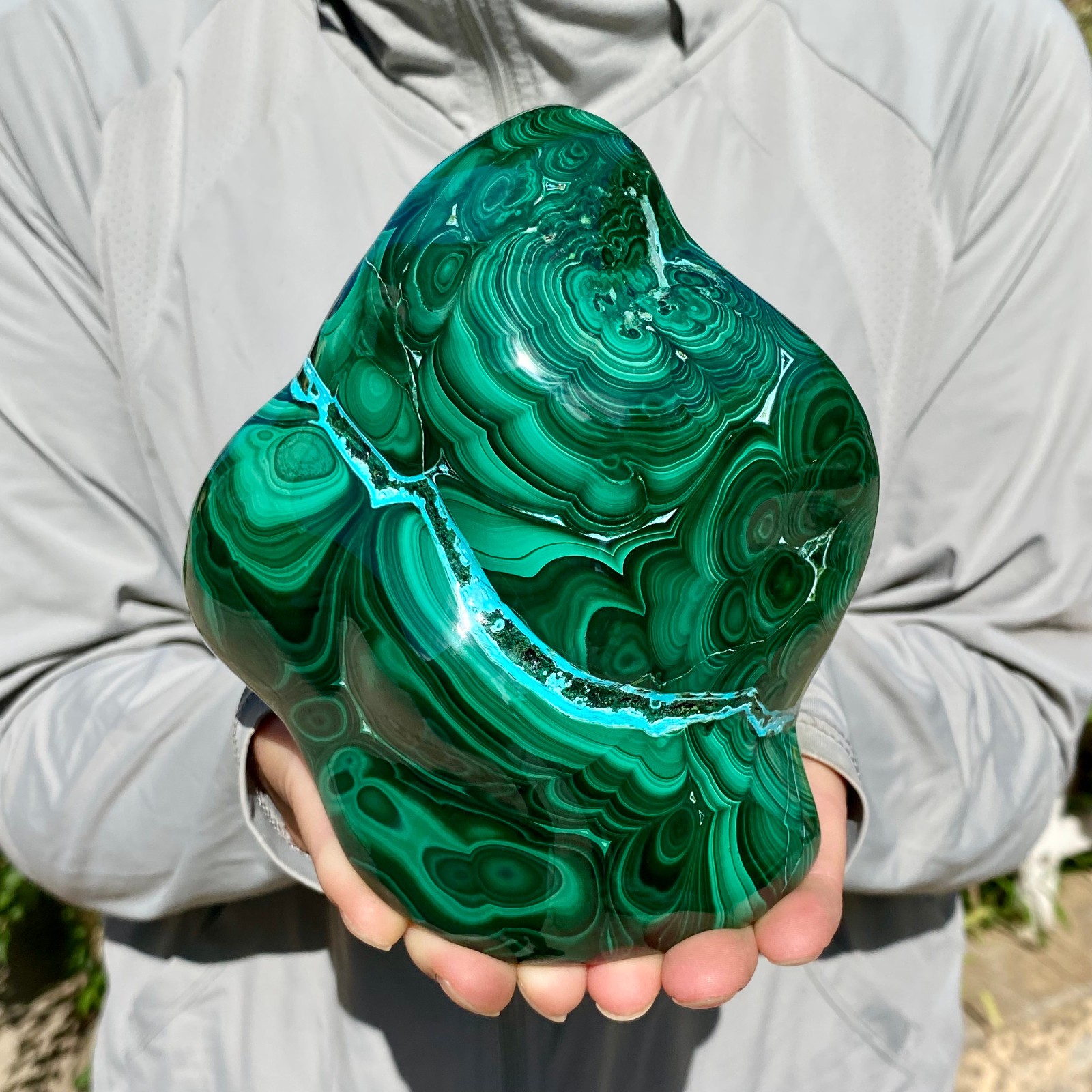 4.1LB TOP Natural Malachite crystal quartz Mineral specimen Reiki gem