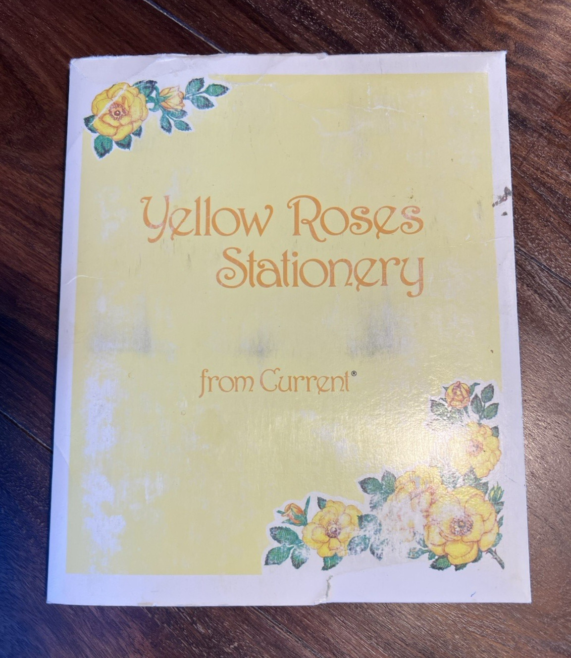 Vintage Current Yellow Rose\'s Stationery Folder 10 Envelopes 23 Sheets