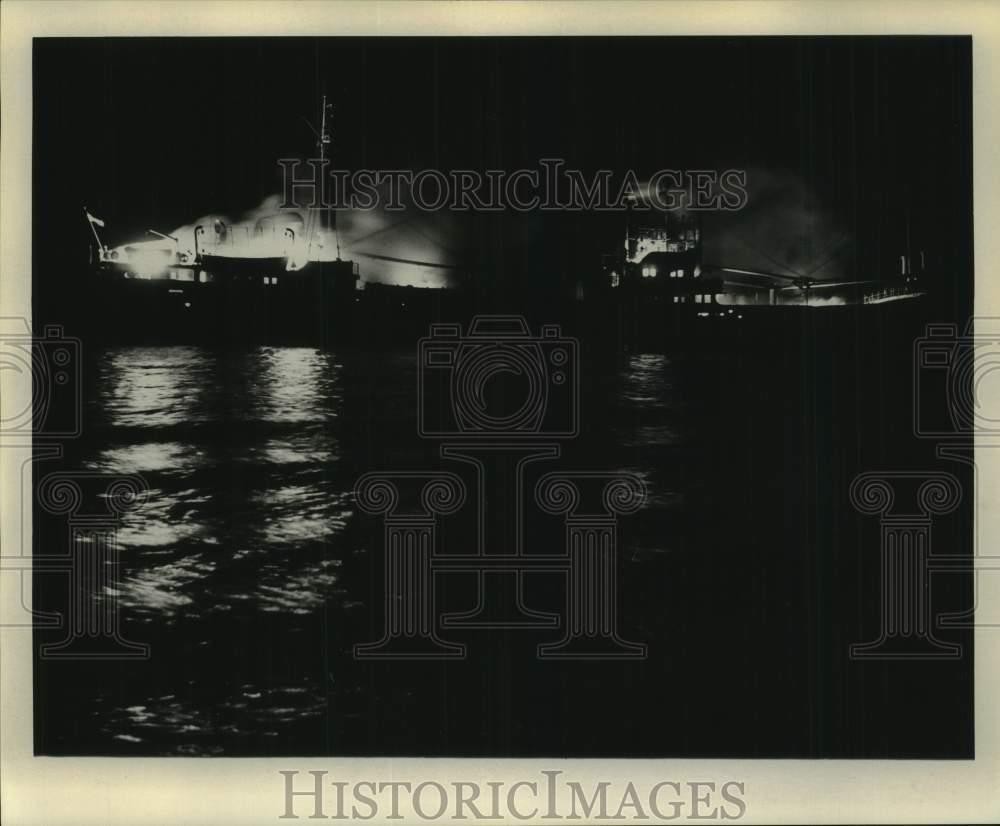 1973 Press Photo The Key Largo afire - not06764